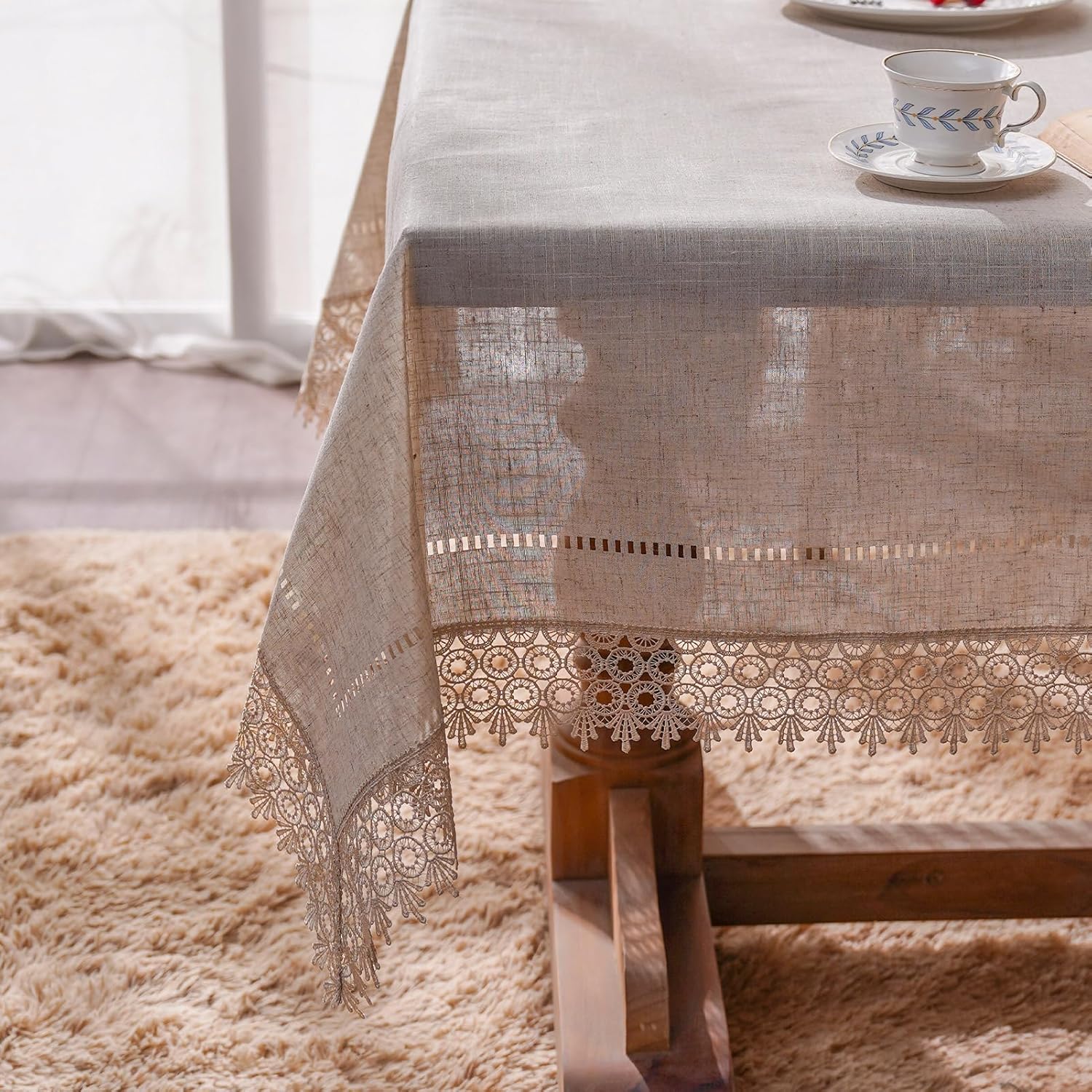 ARTABEL – Manteles de mesa de trabajo cortados con encaje láser troquelado a láser, exquisitos vintage, Shabby Chic para vacaciones, bodas, mesas