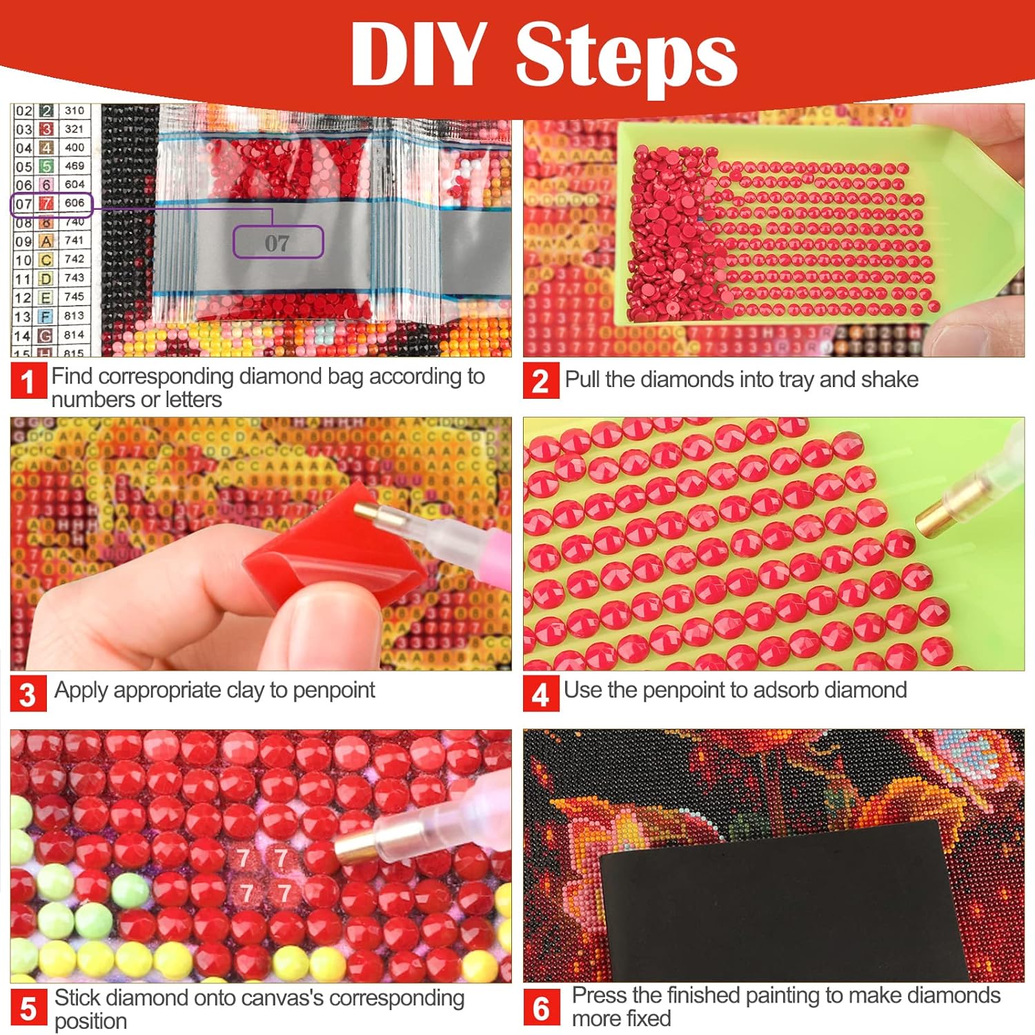 CEOVR Kit de pintura de diamantes de Navidad, kit de arte de diamantes de invierno nevado para adultos, pintura 5D de casa roja con diamante, arte
