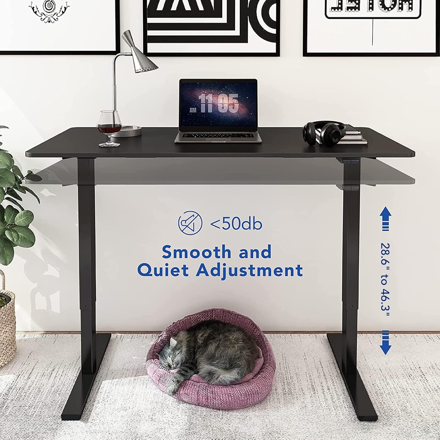 Flexispot – Escritorio eléctrico de pie, soporte para computadora para oficina en casa, mesa de trabajo de altura ajustable