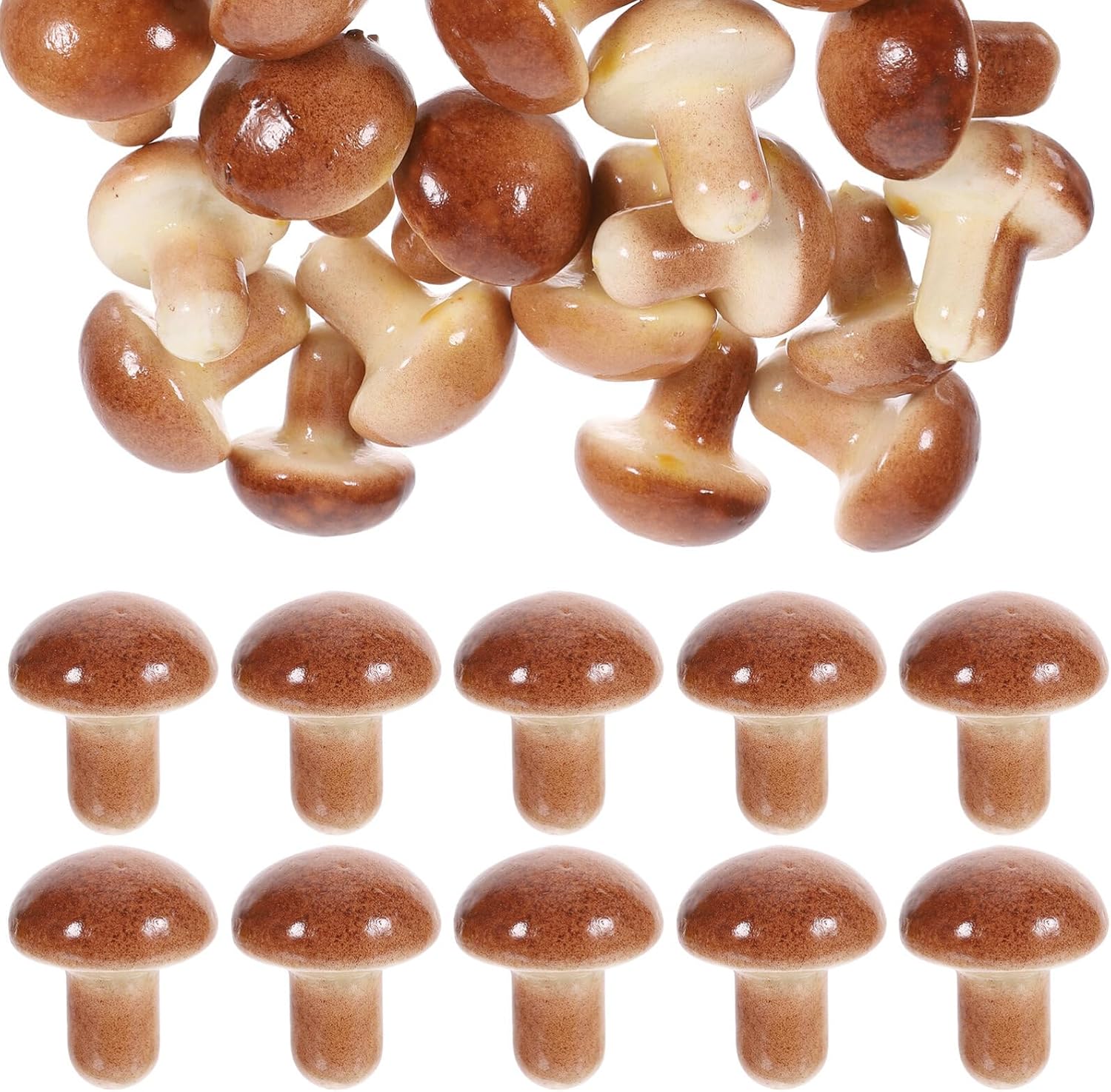 PRETYZOOM Setas falsas, 20 piezas de pequeñas figuras de hongos en miniatura, estatua de hongo linda, de resina, hongos en miniatura, hadas, jardín,