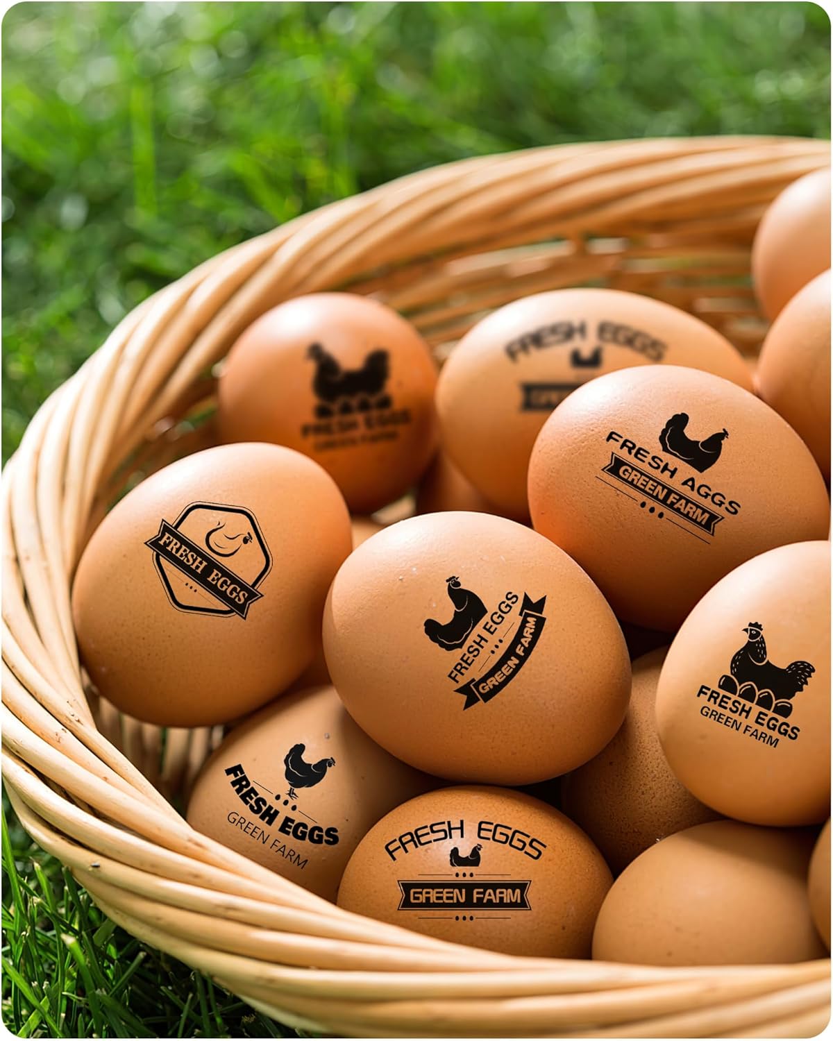Sellos de huevos personalizados para huevos frescos, sello personalizado de huevo de pollo con nombre del logotipo, sello de huevo personalizado