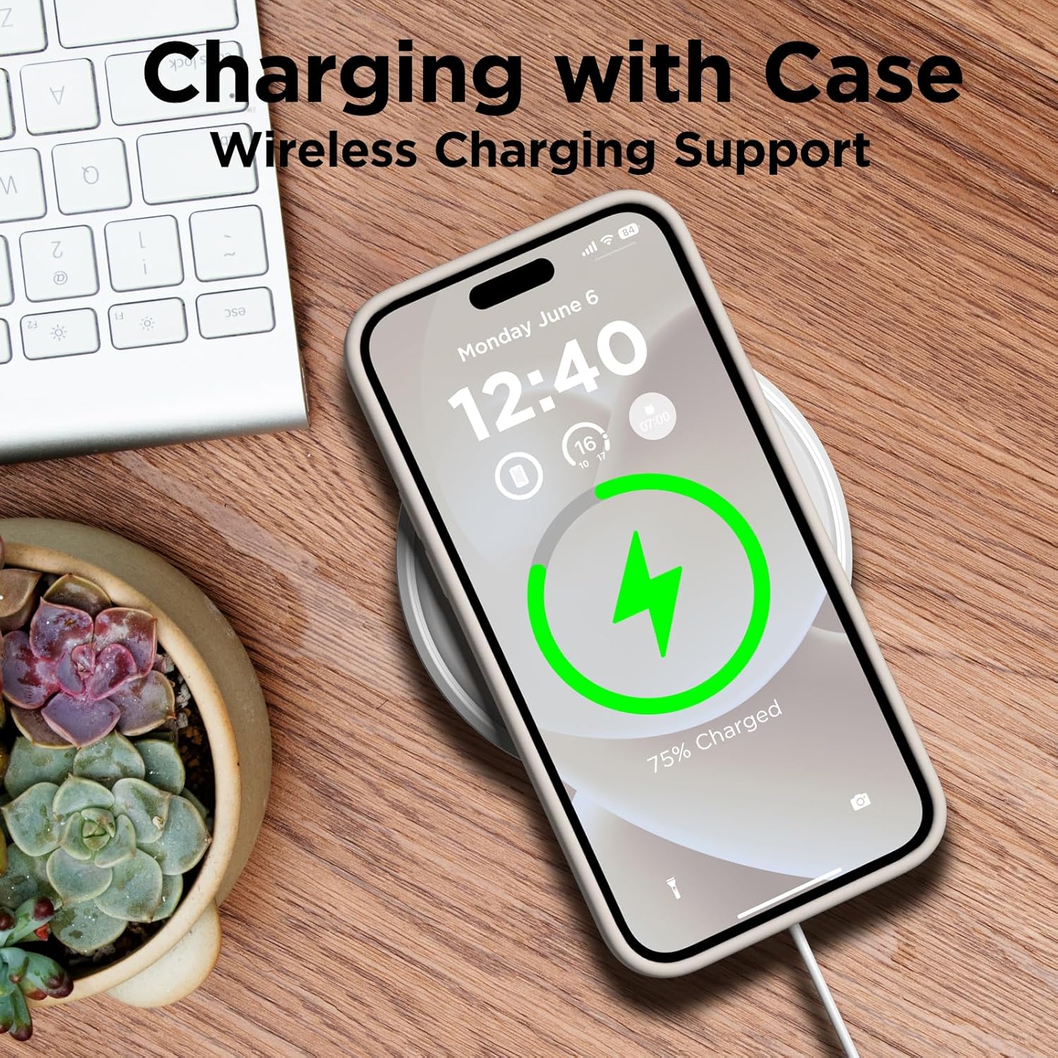 COFFKER Compatible con iPhone 15, funda de silicona líquida, funda protectora de cuerpo completo a prueba de golpes forro de microfibra suave, funda