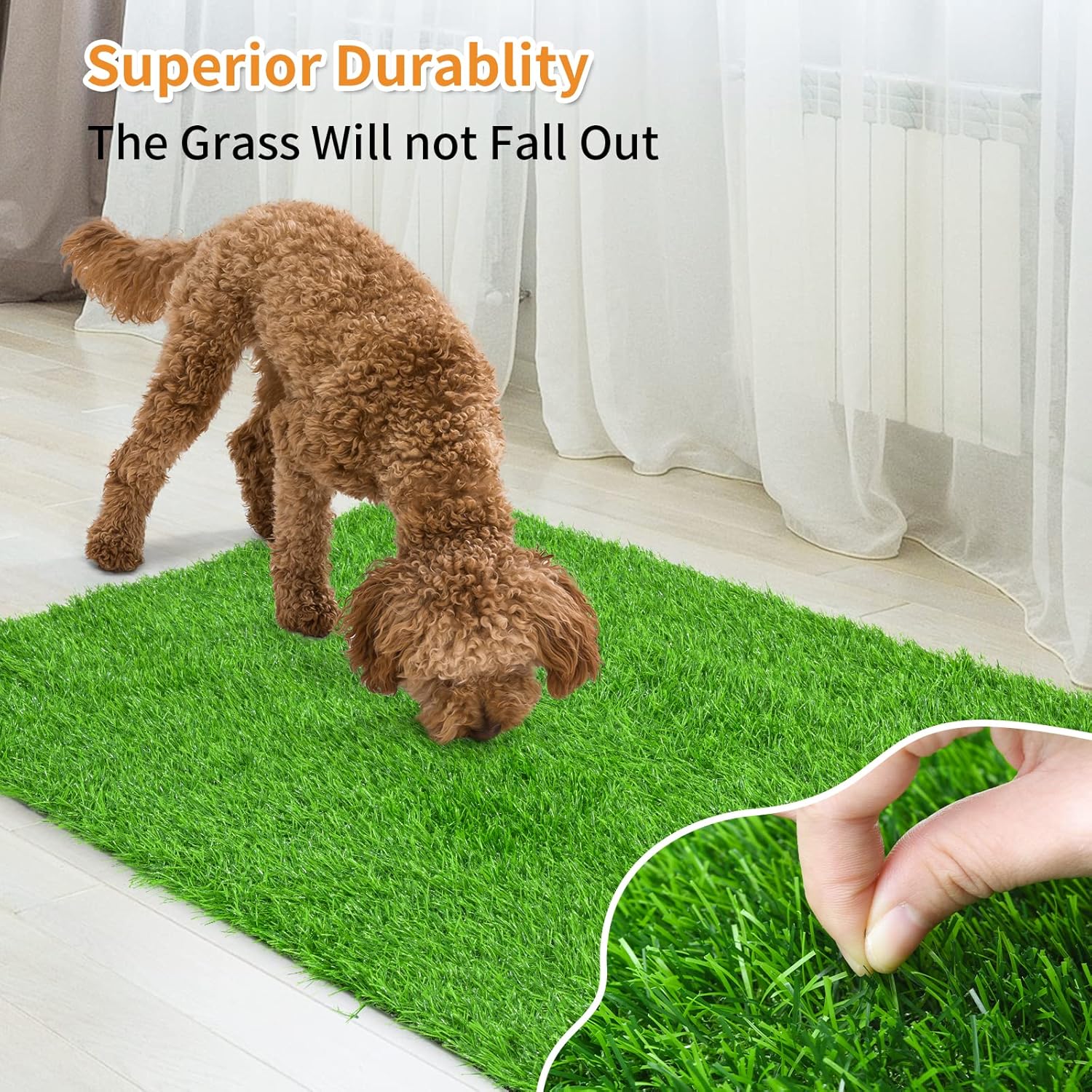 LOOBANI Almohadillas para orinar de pasto para perros, almohadillas de césped artificial para entrenamiento de perros para bandeja de orinal, Tuf de