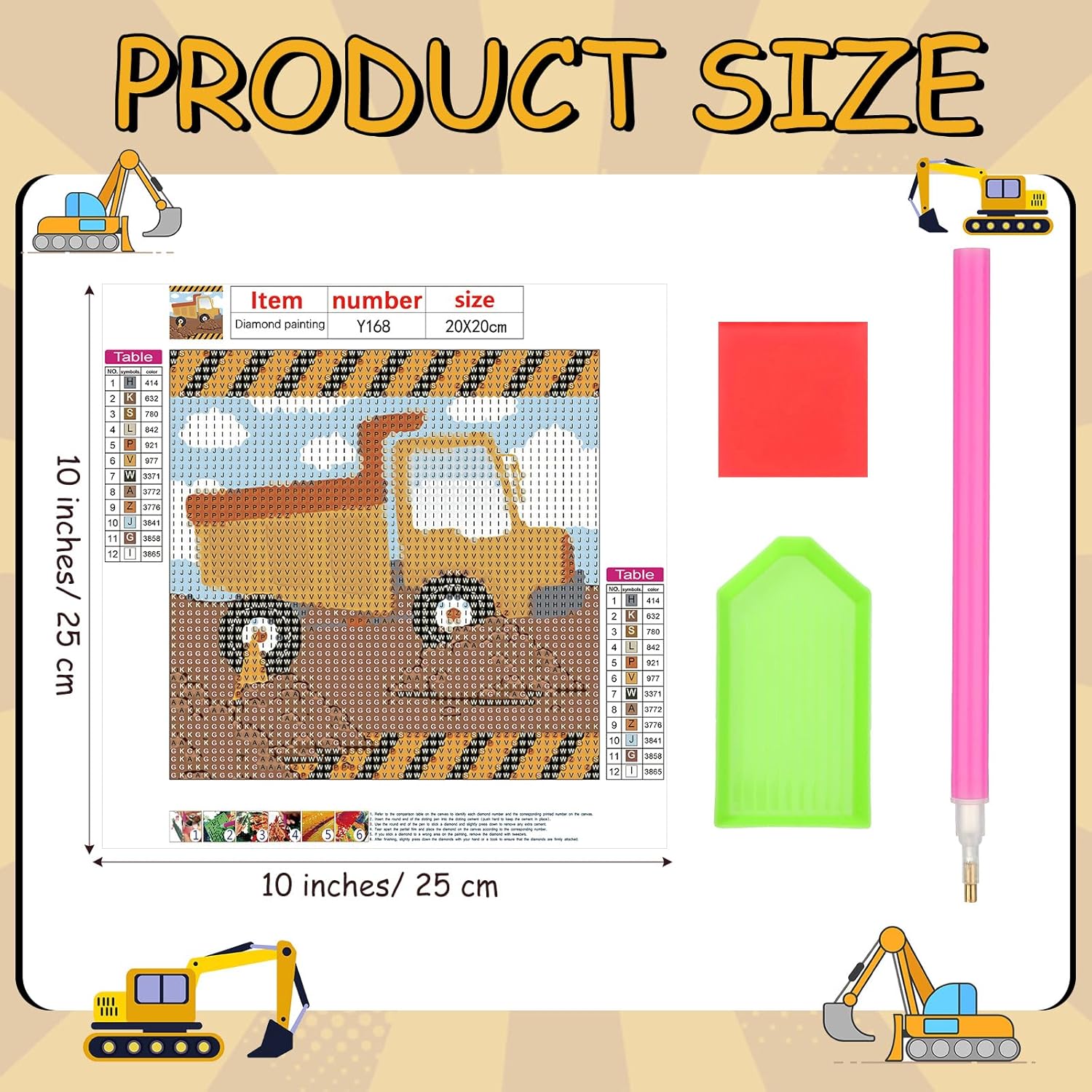 Gueevin Kits de pintura de diamante de 6 piezas para niños de 7.8 pulgadas, imágenes de pintura de diamantes 5D, manualidades, decoración de pared,