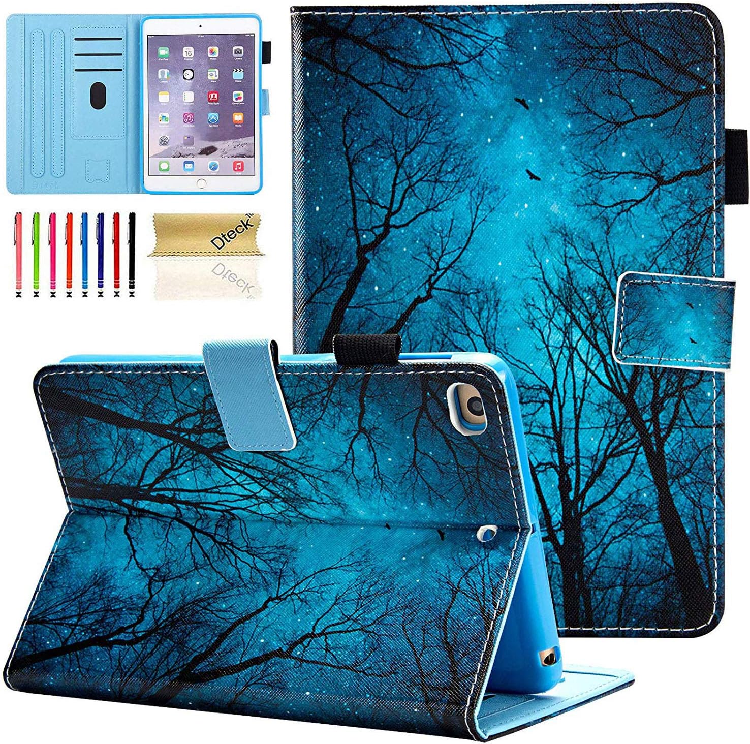 Dteck – Funda para iPad Mini 2, iPad Mini 3, cuero sintético, función atril, función de encendido y apagado automático, Apple iPad Mini 321
