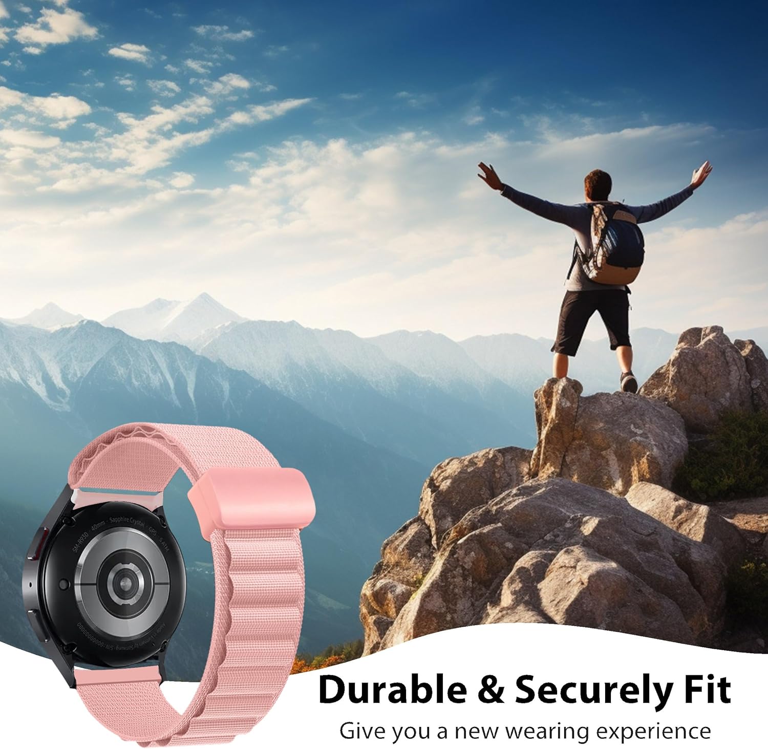 20mm 22mm Watch Bands, Alpine Loop Nylon Strap with Adjustable Magnetic Buckle, Quick Release Smartwatch Bands Replacement for Men Women