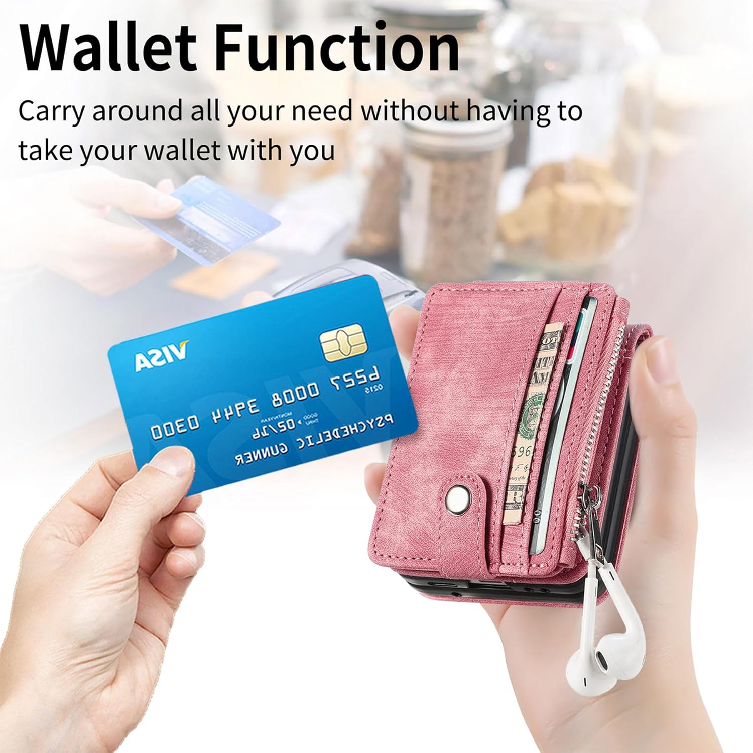 ZCDAYE Funda tipo cartera para Samsung Galaxy Z Flip 5, funda para Samsung Z Flip 5 (2023), funda de cuero para Samsung Galaxy Z Flip 5 con