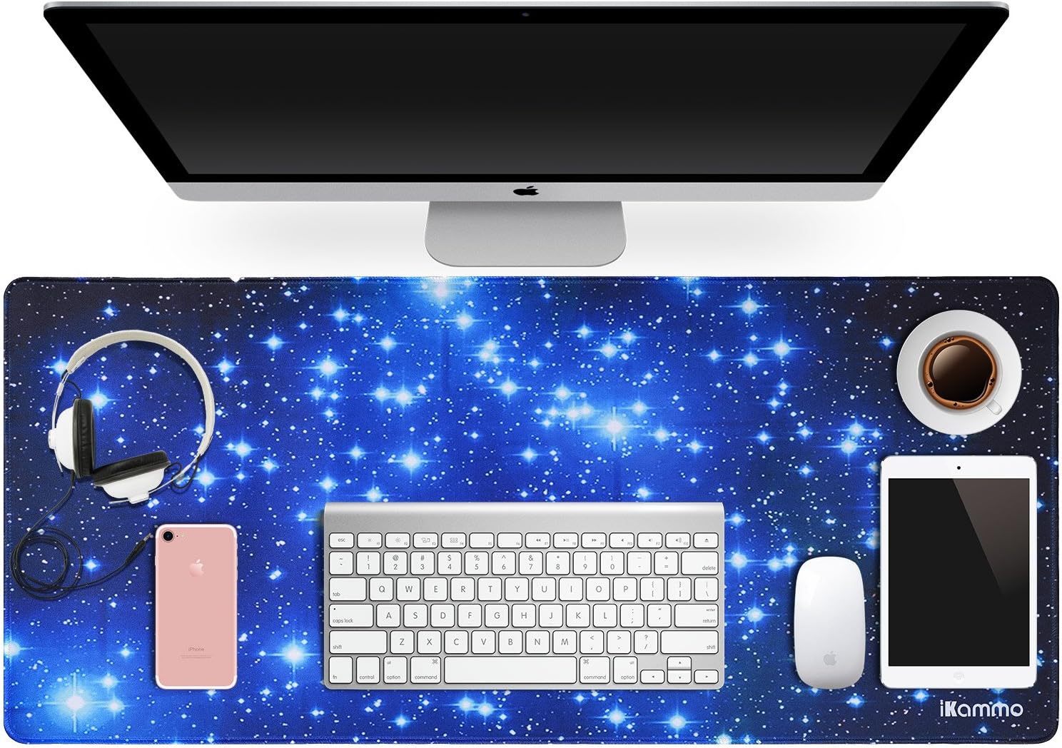 iKammo – Tapete para mouse para videojuegos, tapete de escritorio extendida, base de hule antideslizante con bordes cosidos. xxL 008-XXL