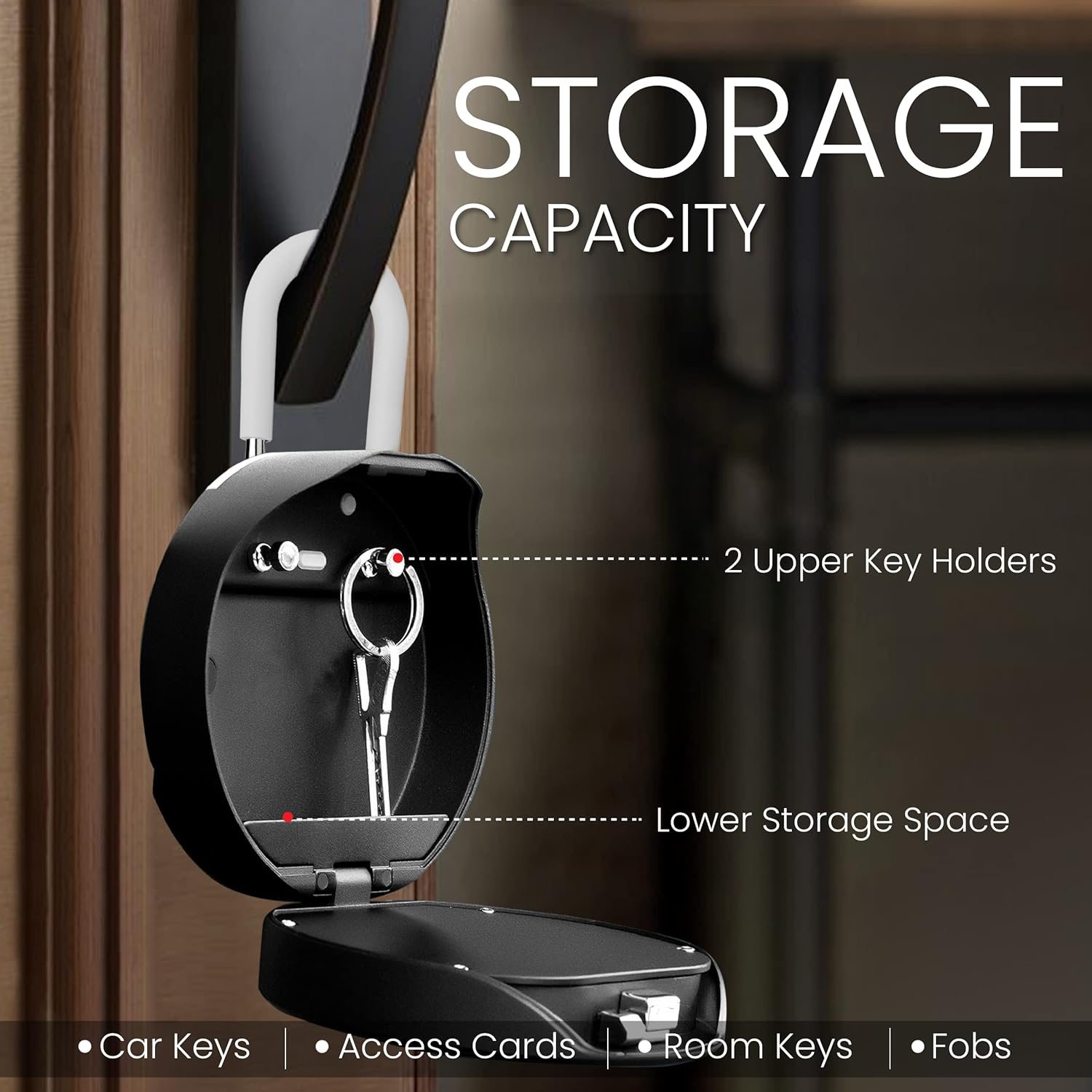 NU-SET Smart Lock Box – Programa tu caja de seguridad cuando estés a kilómetros de distancia. Guarda llaves, tarjetas y llaveros. Ideal para el