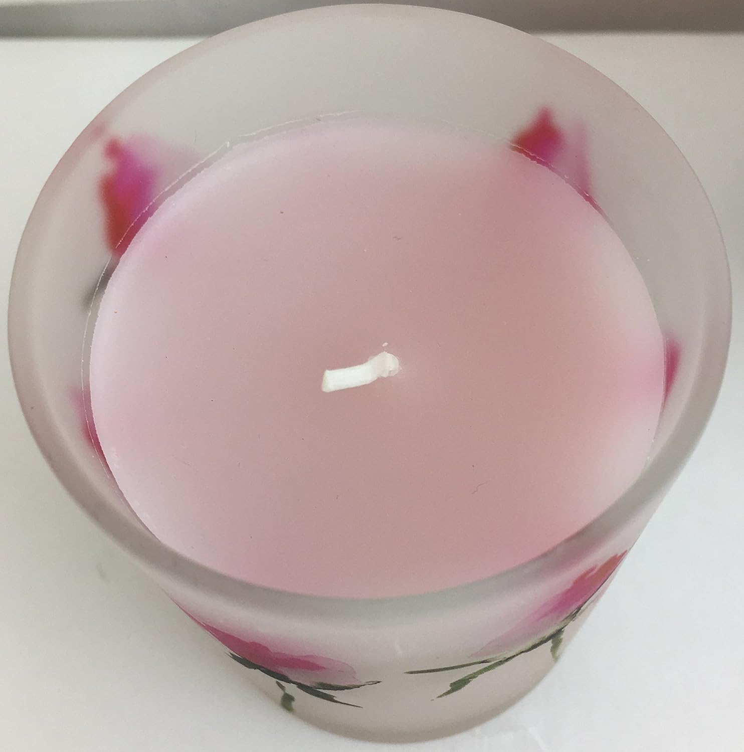 SIA USA Vela de rosa de moda casera en maceta floral pintada