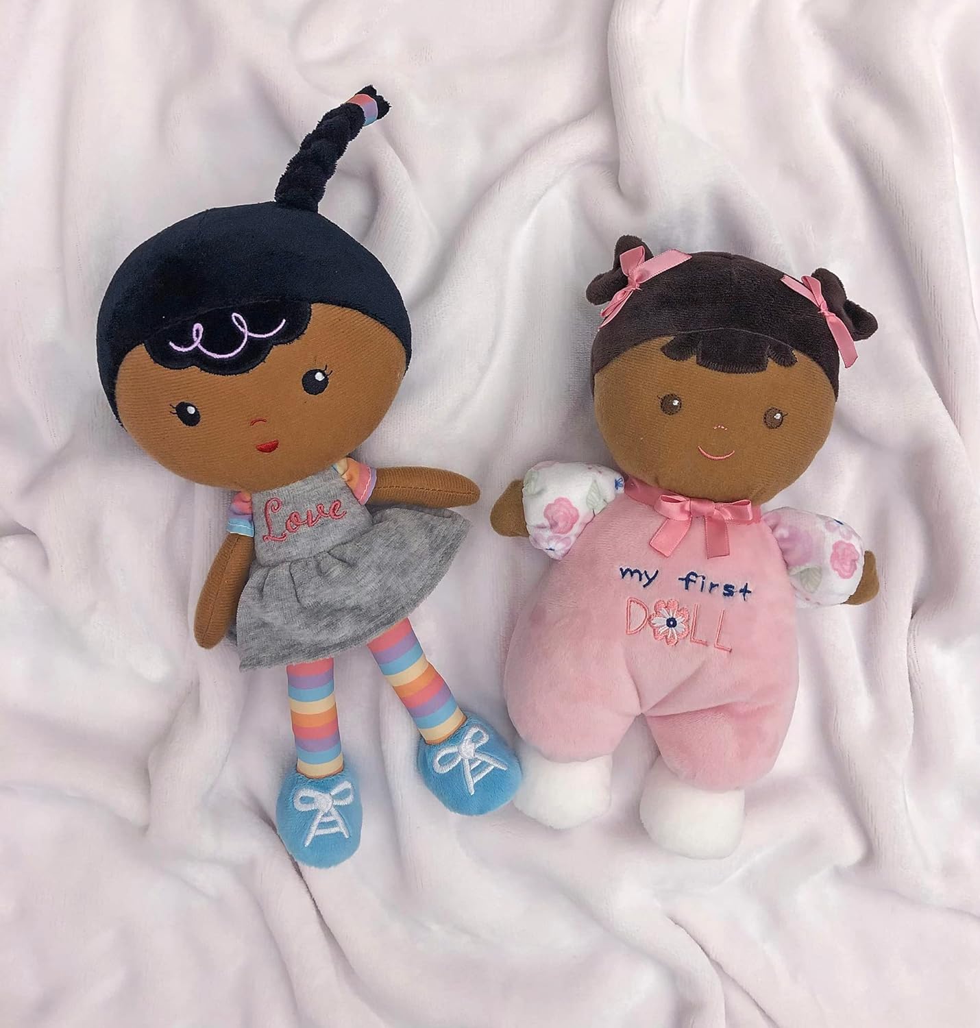 Baby Starters Peluche Snuggle Buddy – Muñeca negra de bebé, sauce, tez más oscura, 11 pulgadas