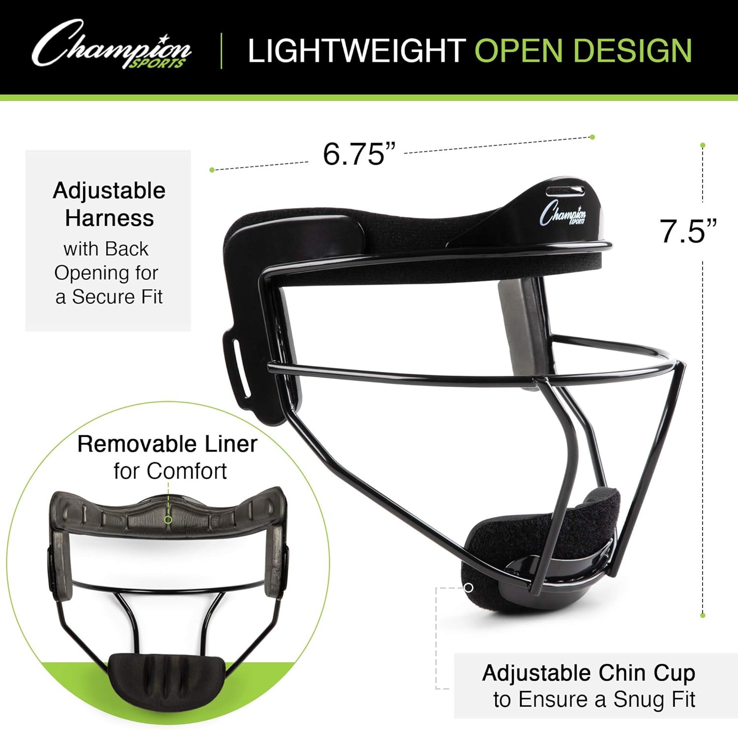 Champion Sports Steel Softball Face Mask
