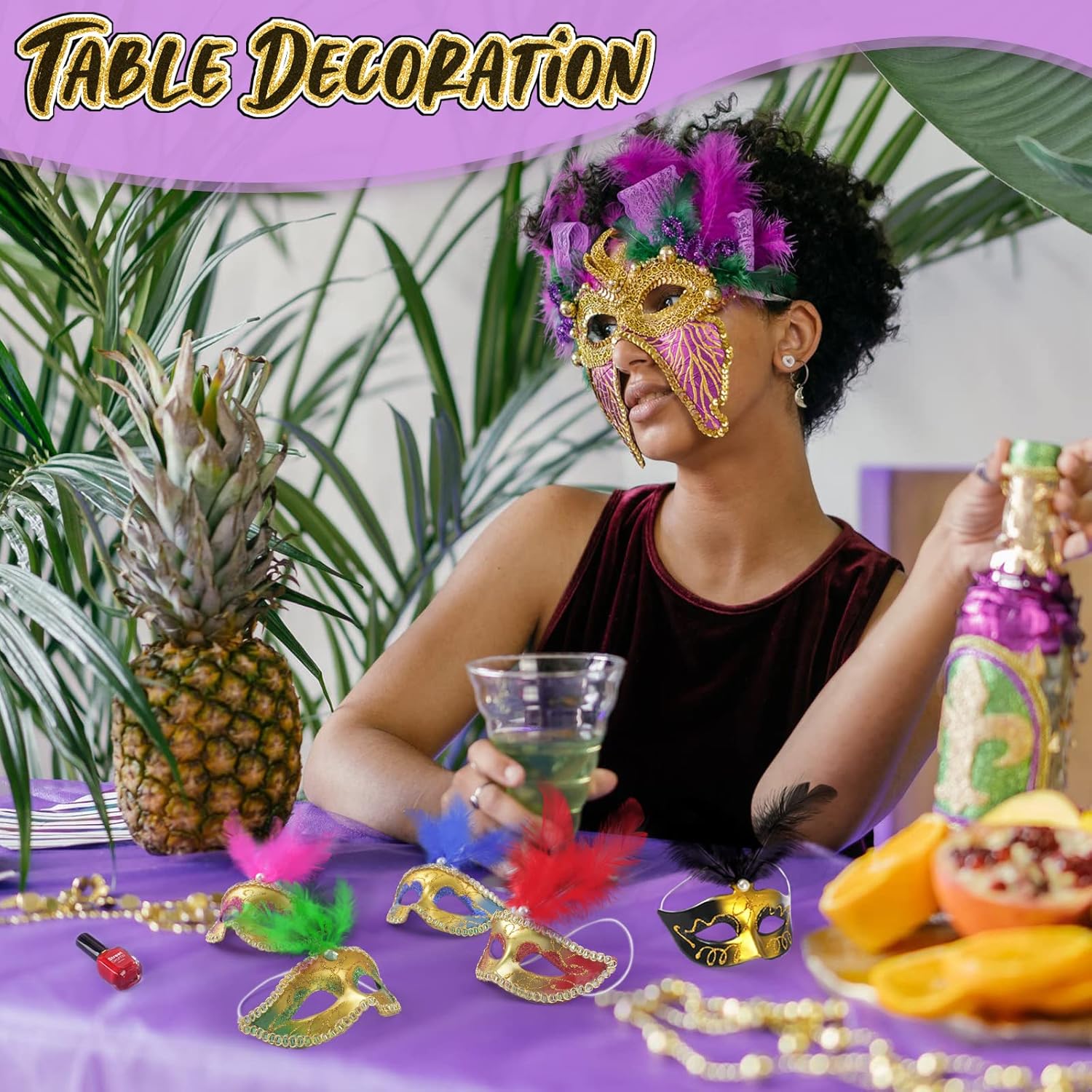 30 piezas de mini máscaras de máscaras, mini máscaras con plumas para decoración de pasteles, Mardi Gras, para cupcakes, máscaras en miniatura para
