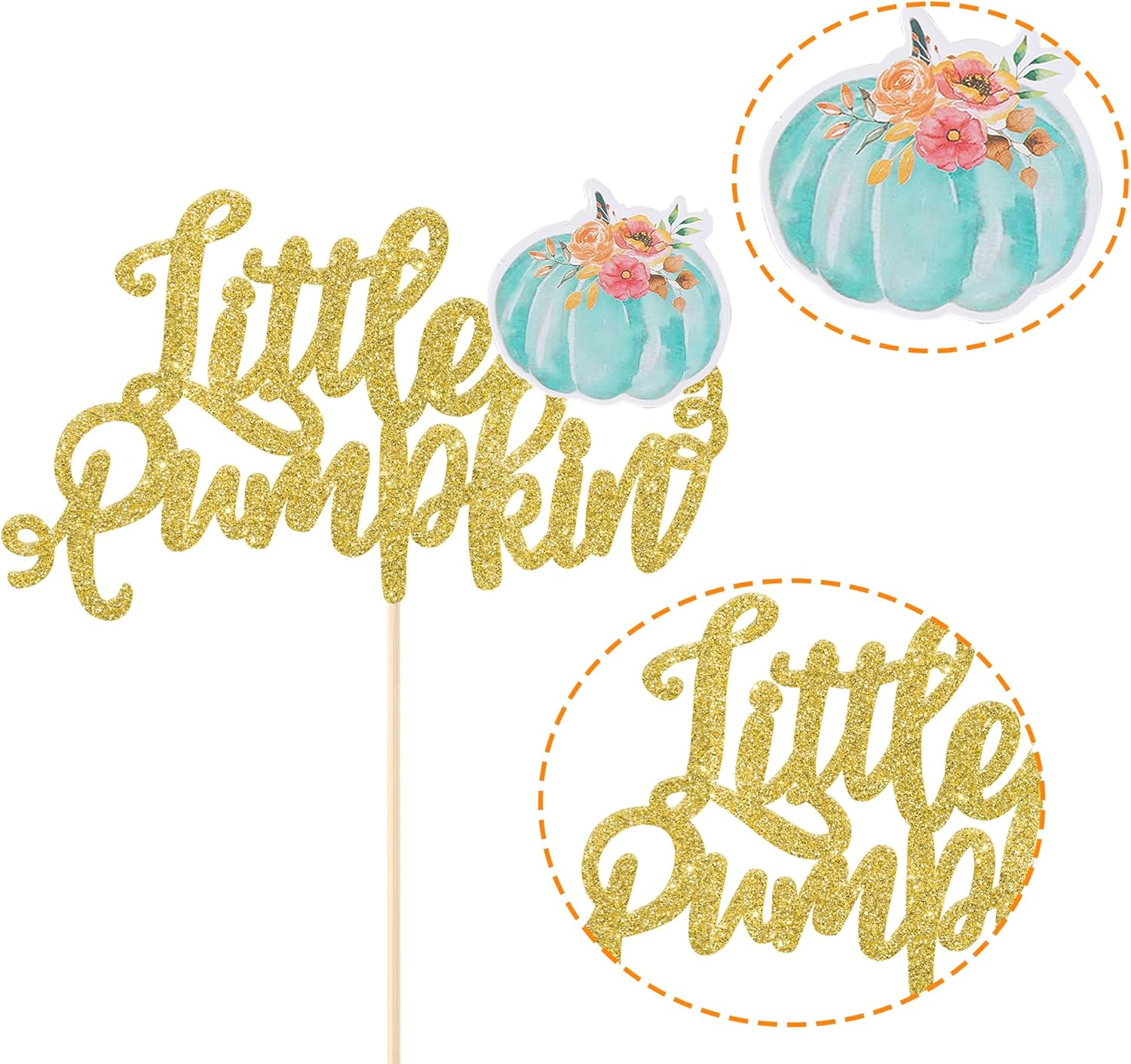Rsstarxi 1 paquete de decoración de pastel de calabaza pequeña calabaza, baby shower, cumpleaños, decoración para otoño, Acción de Gracias,
