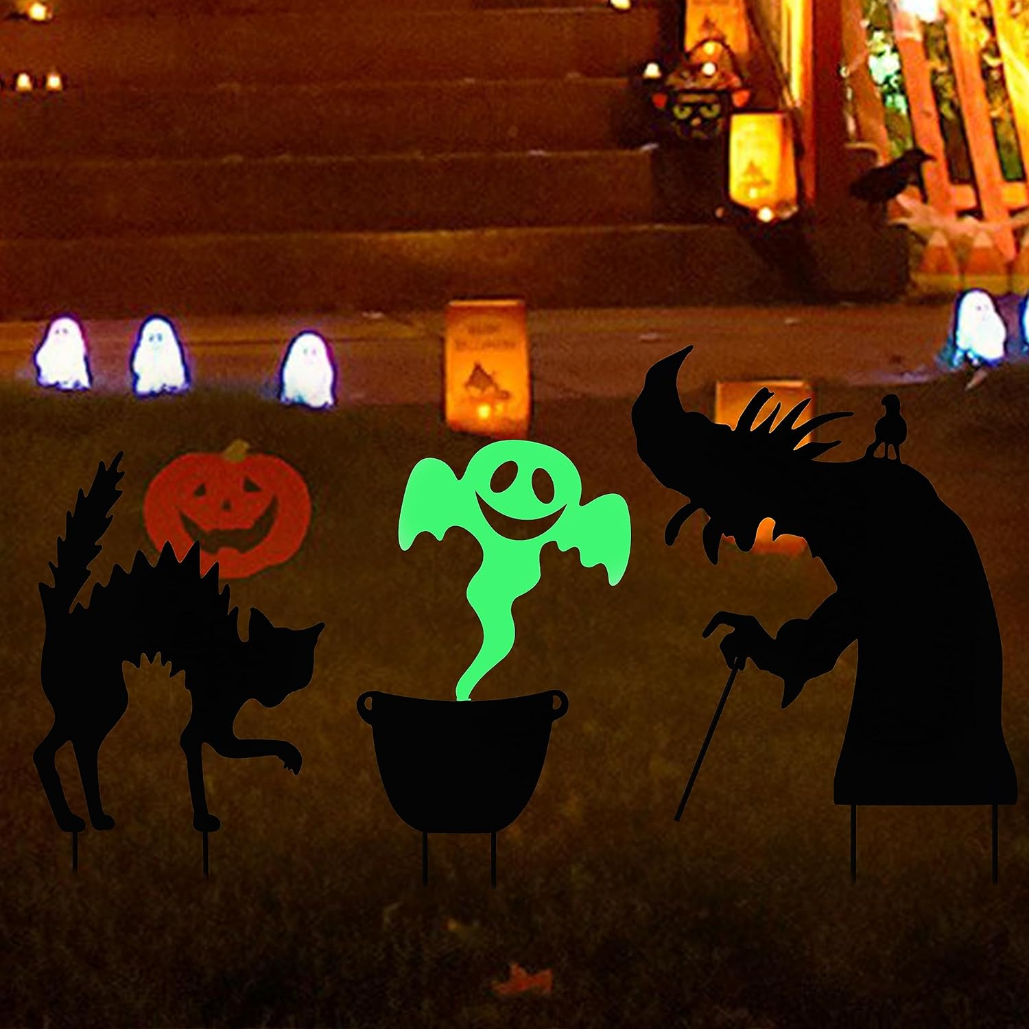 Peyton Decoraciones de Halloween para exteriores, para patio al aire libre, césped, jardín, decoración de Halloween