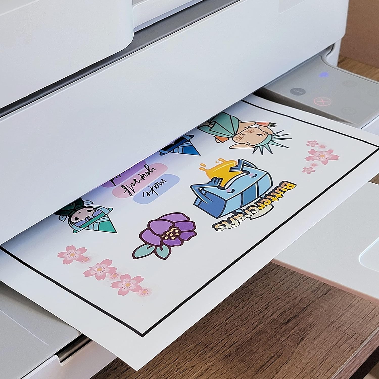 Papel adhesivo imprimible para impresoras de inyección de tinta e impresoras láser (blanco mate, 200 hojas, 8.5 x 11 pulgadas), hojas adhesivas para