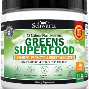Super Greens Superfood Powder – Polvo de verduras con probióticos prebióticos enzimas digestivas y 43 superalimentos verdes hierba de clorofila Super Greens Superfood Powder – Polvo de verduras con probióticos prebióticos enzimas digestivas y 43 superalimentos verdes hierba de clorofila