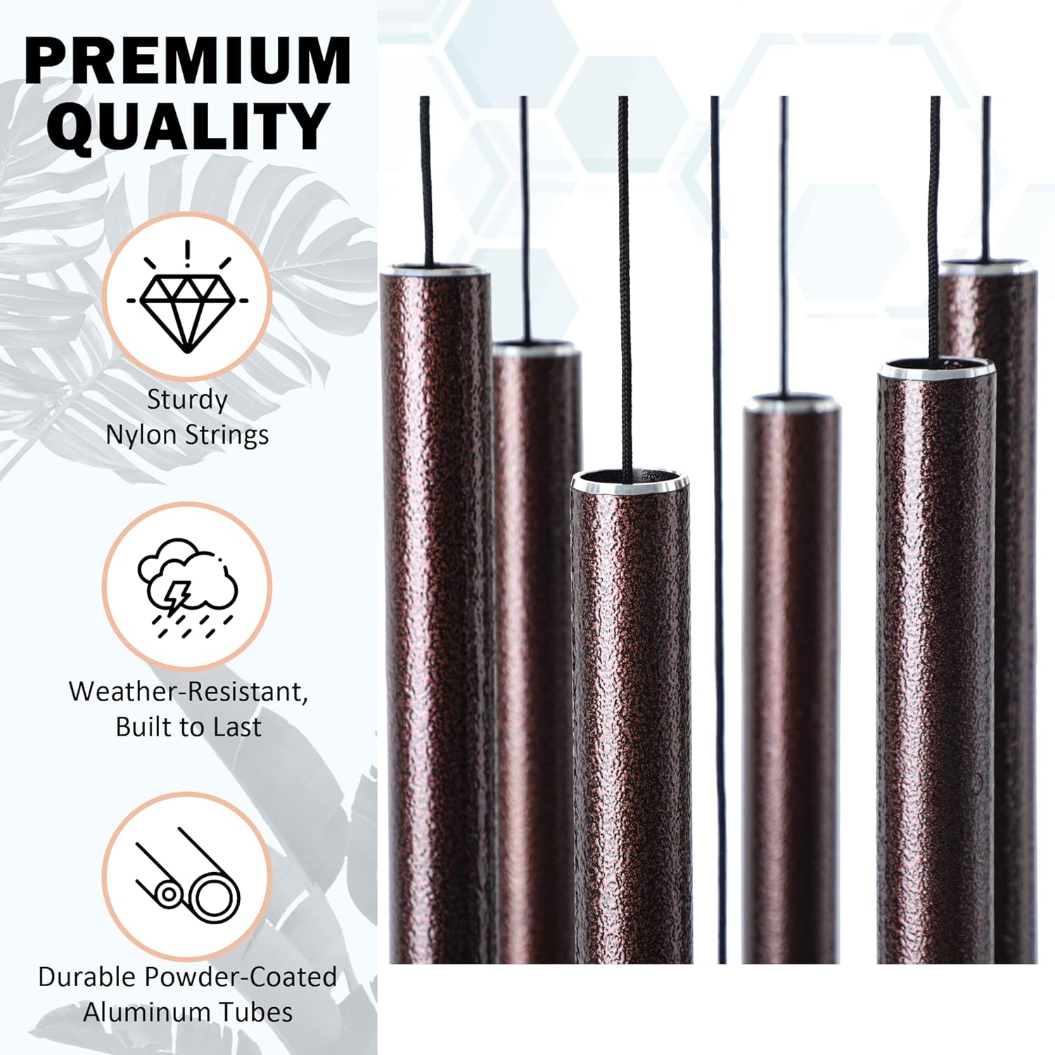 Campanillas de viento para tono profundo exterior, campanillas de viento de 38 pulgadas para exteriores, campanillas de viento de tono profundo,