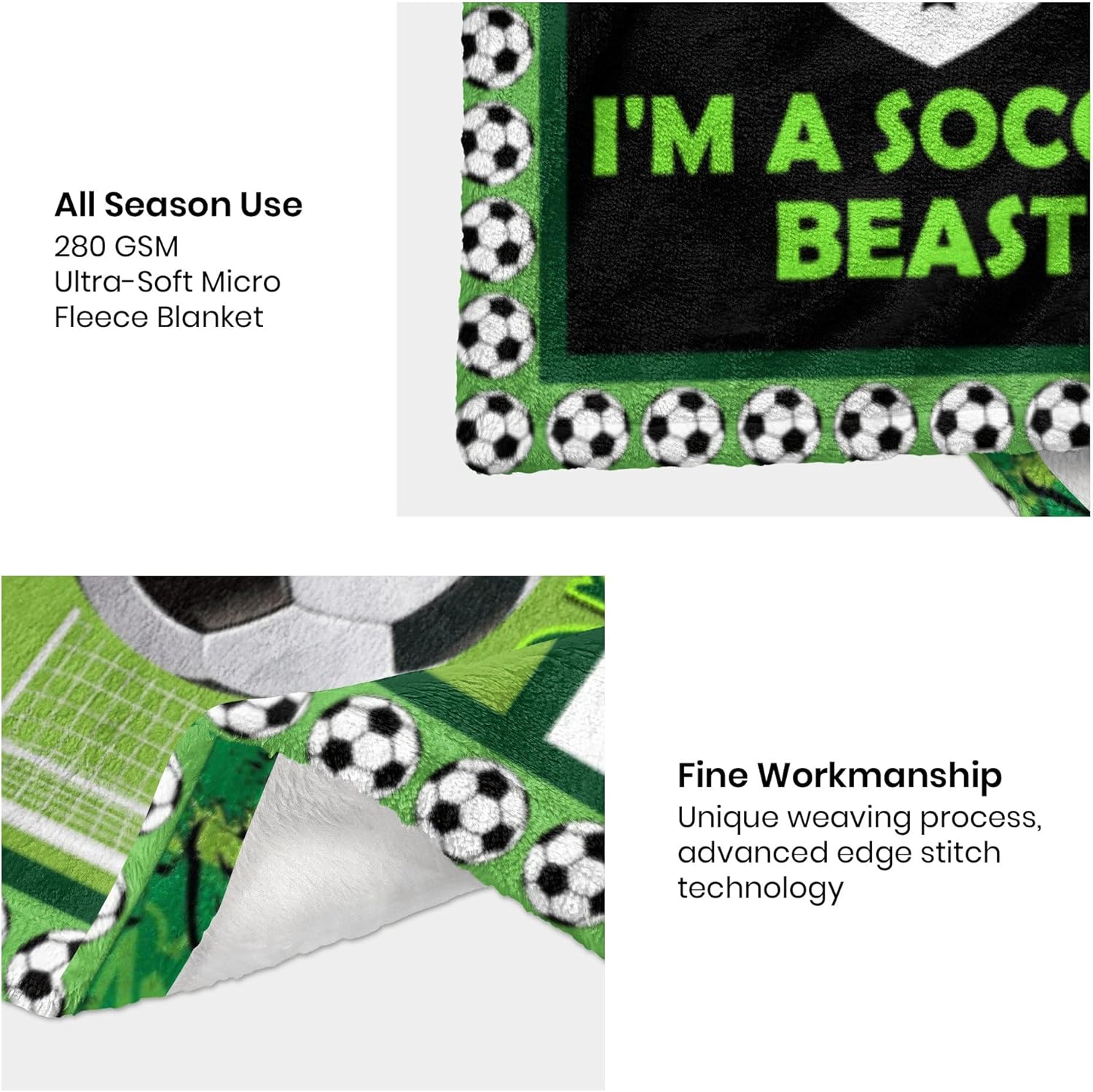 ALBRINT Regalos de fútbol, manta de fútbol, regalos de fútbol para niños, mantas de fútbol para niños, regalos para amantes del fútbol, regalos para