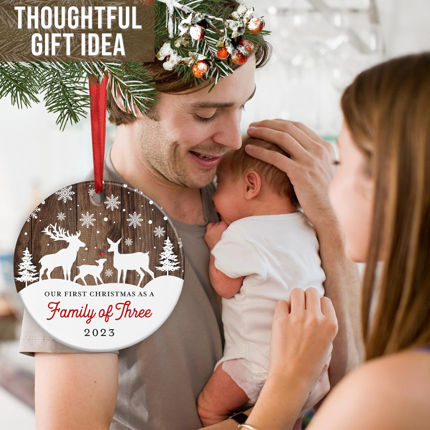 Adornos de Navidad familiares  Regalos para padres por primera vez para Navidad  Nuevos regalos para mamá y papá  Primera Navidad como mamá y papá,