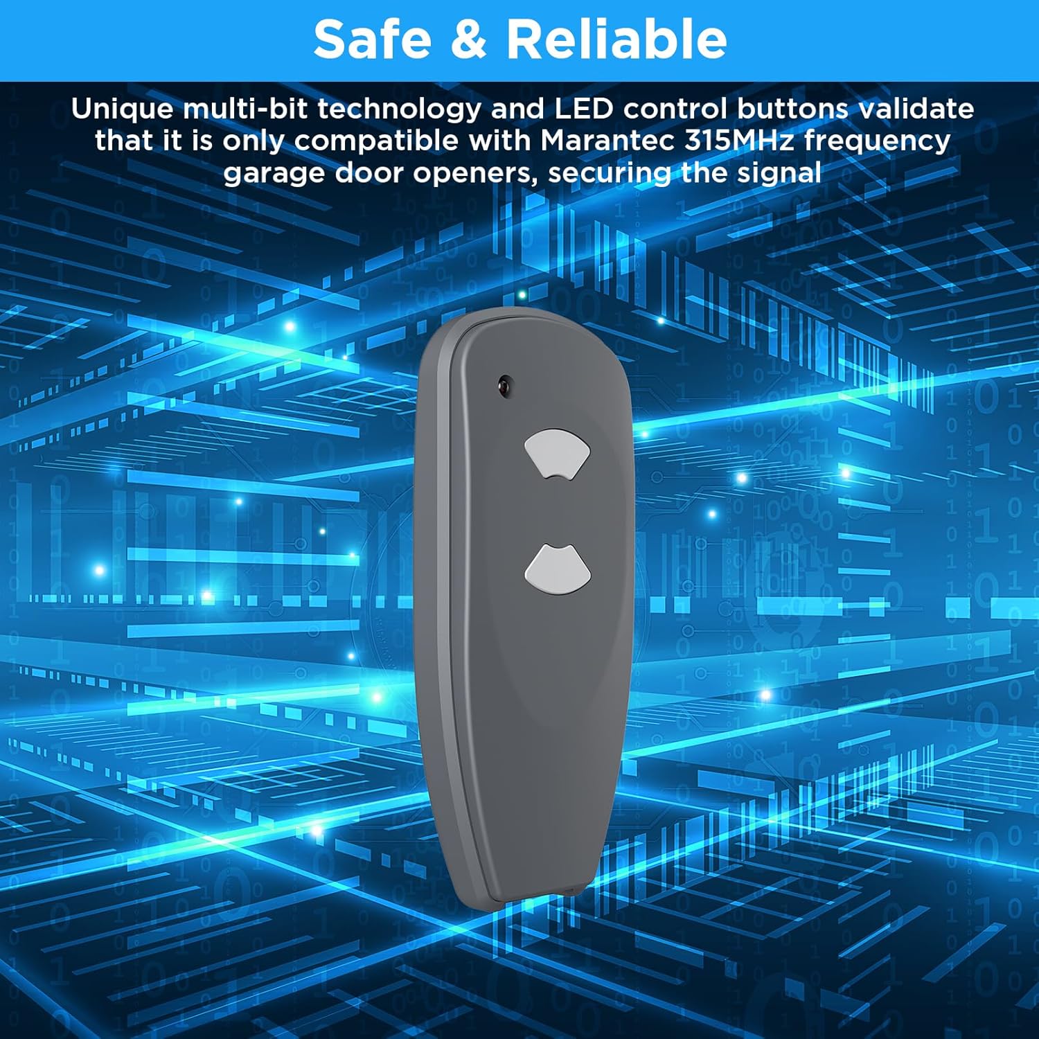 Marantec – Control remoto para puerta de garaje, control de apertura de puerta de garaje de 315 MHz, compatible con Marantec M3-2312, teclado de