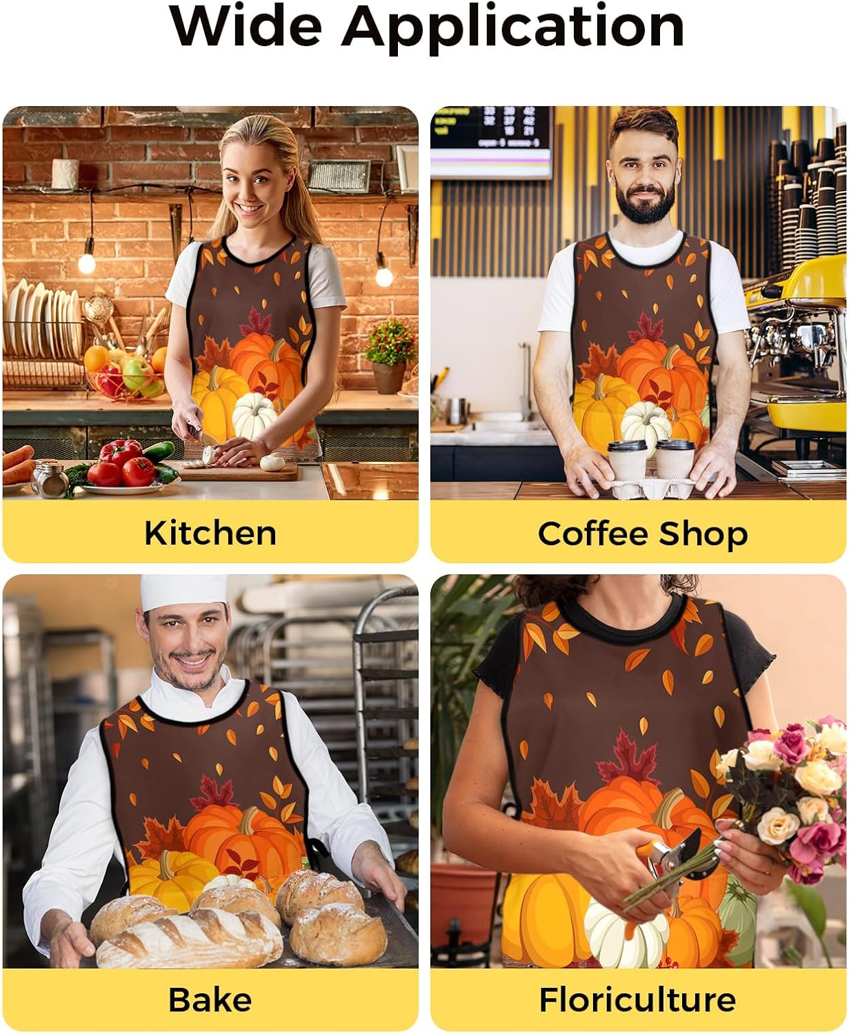 Universal Cobbler Apron with 2 Pockets Unisex Waterproof Chef Aprons Adjustable Washable Bib Apron