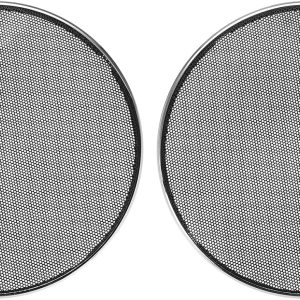 Cubierta de rejilla de altavoz de malla negra, protector de parrilla de subwoofer para audio doméstico DIY – Marco de tono plateado de 6.5 pulgadas2 Cubierta de rejilla de altavoz de malla negra, protector de parrilla de subwoofer para audio doméstico DIY – Marco de tono plateado de 6.5 pulgadas2