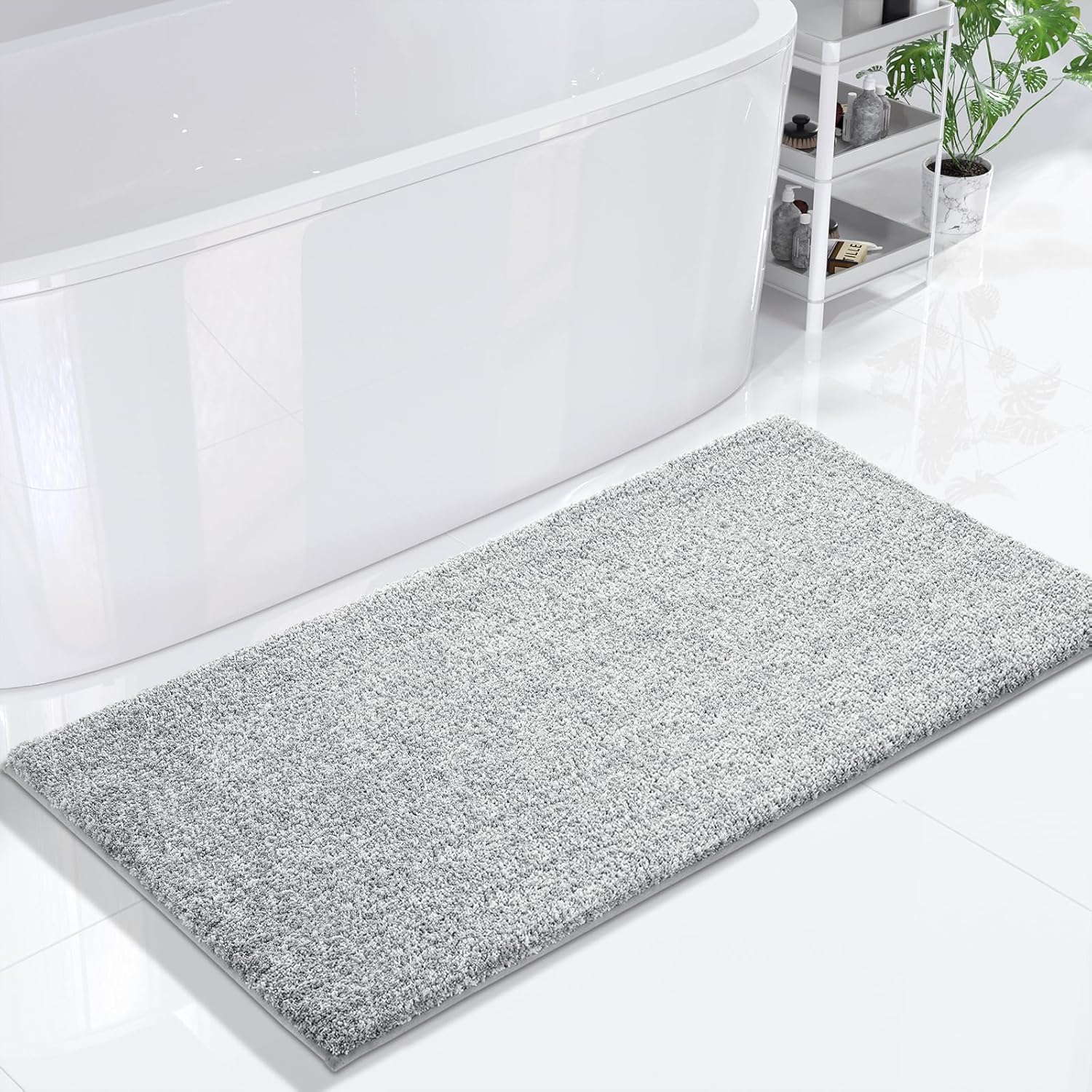 Yimobra Alfombras de baño, extra suaves y cómodas, antideslizantes, absorbentes de agua y gruesas, lavables a máquina, alfombras peludas para ducha