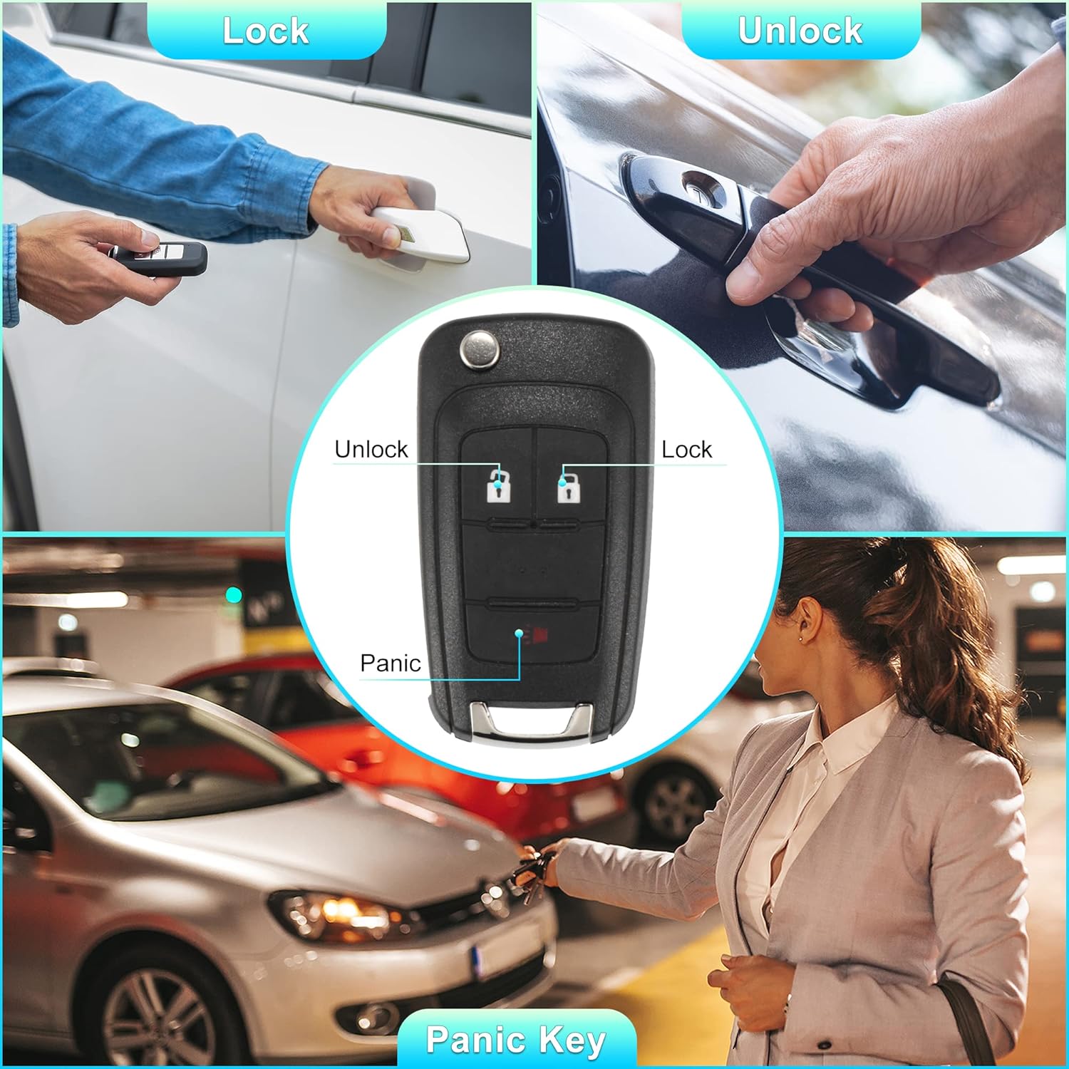 X AUTOHAUX 2 unids 315MHz OHT01060512 Reemplazo inteligente de proximidad Inserto de proximidad sin llave llavero remoto para Chevy Equinox