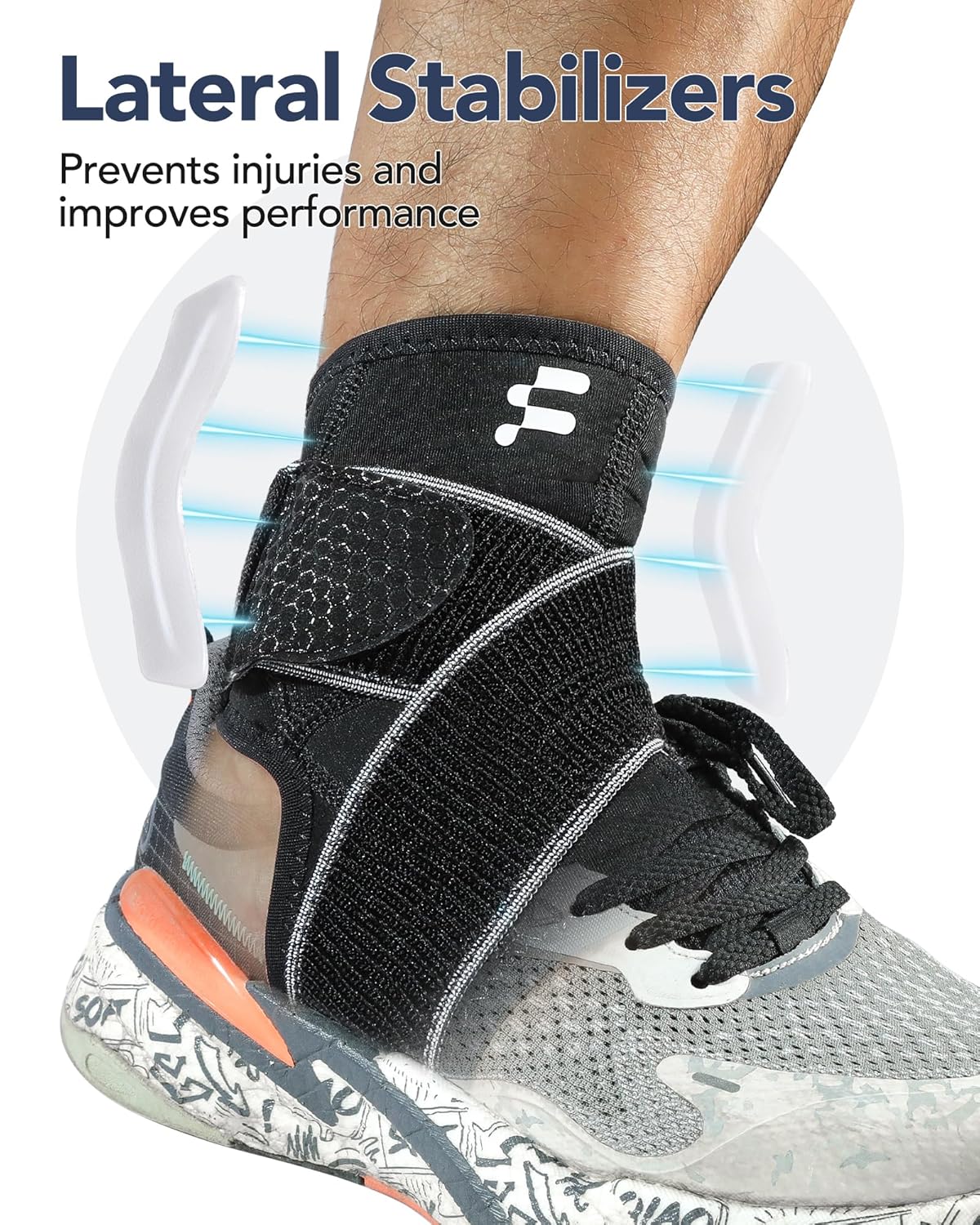 Tobillera para alivio de la fascitis plantar con fuerte correa de compresión y estabilizadores laterales para dolor de arco, tendinitis de Aquiles,