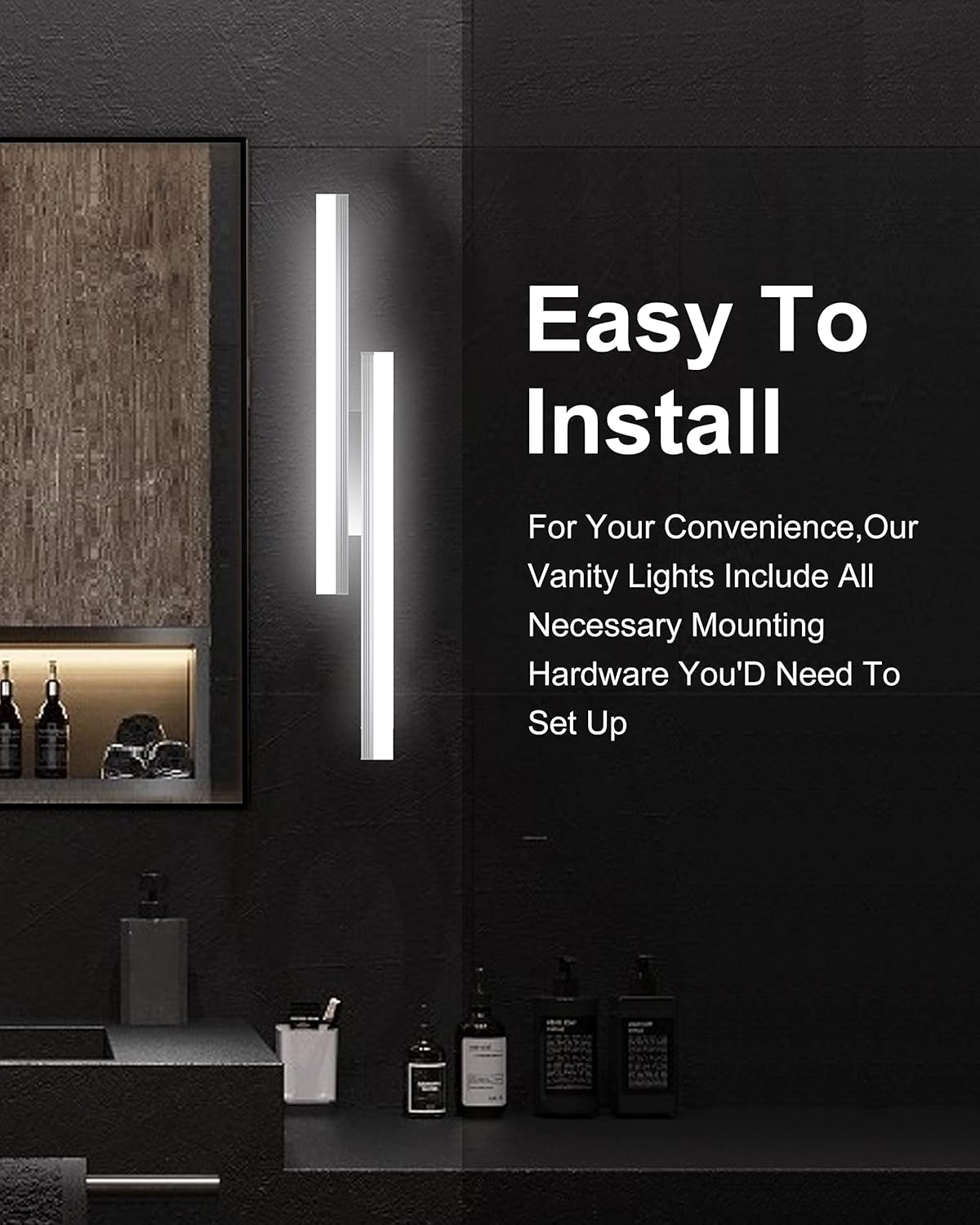 Iluminación LED de tocador de 32 pulgadas, 6000 K36 W, accesorios de luces de maquillaje para baño, 2160 lúmenes para montaje en pared interior,