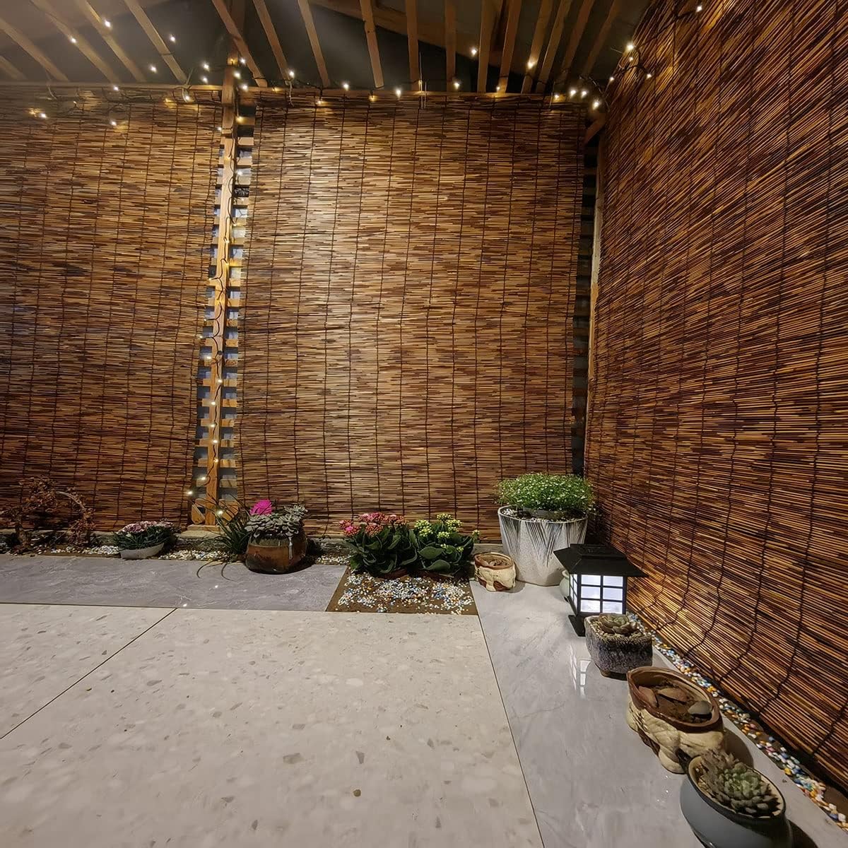 Persianas enrollables de caña para patio, 23 x 64 pulgadas, 36 x 64 pulgadas, 48 x 72 pulgadas, 60 x 72 pulgadas, 72 x 84 pulgadas, cortinas de