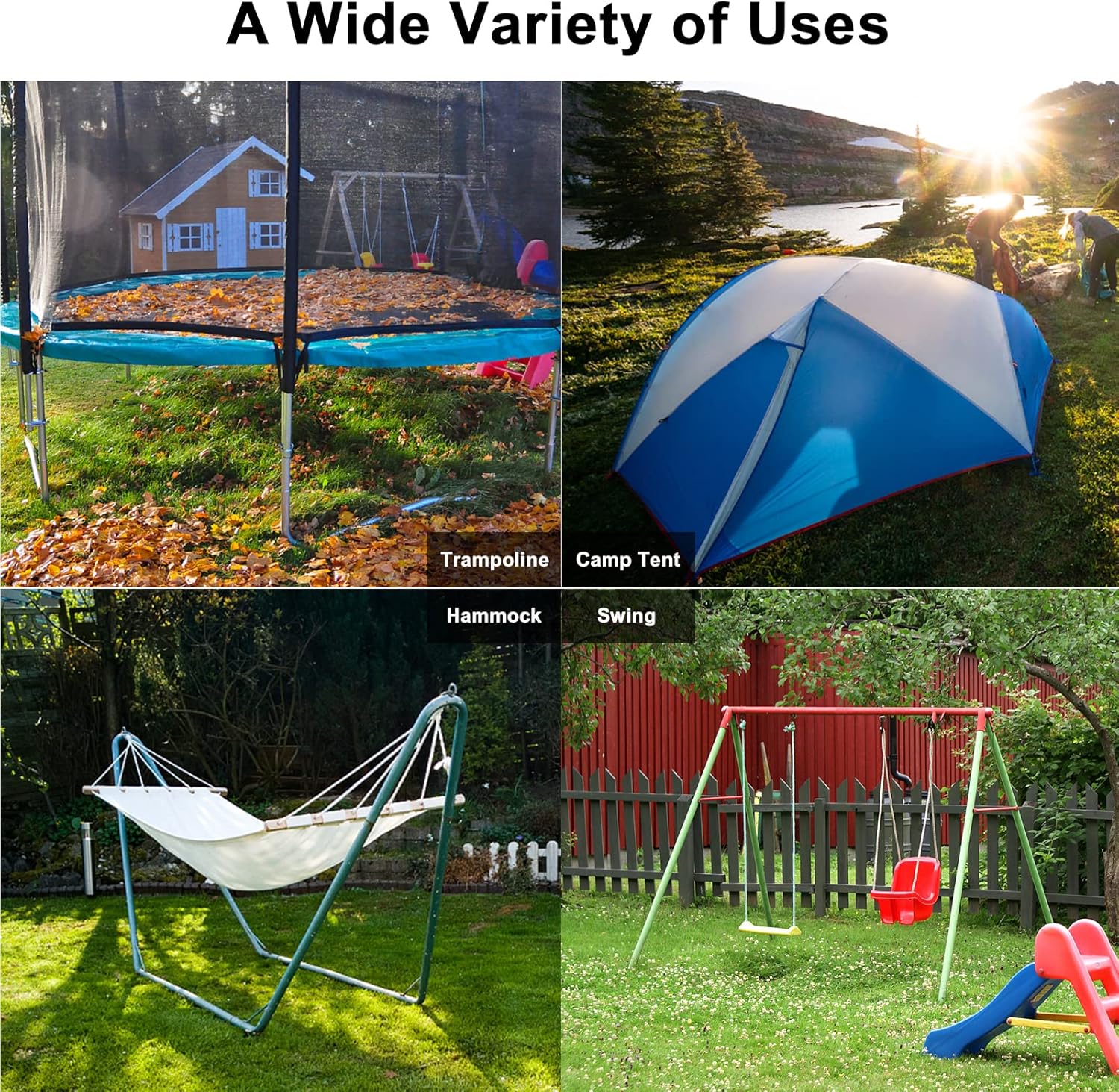 Eurmax Estacas de trampolín de Estados Unidos, piezas de trampolín resistentes, juego de anclaje de estacas de acero para trampolines, toldo,