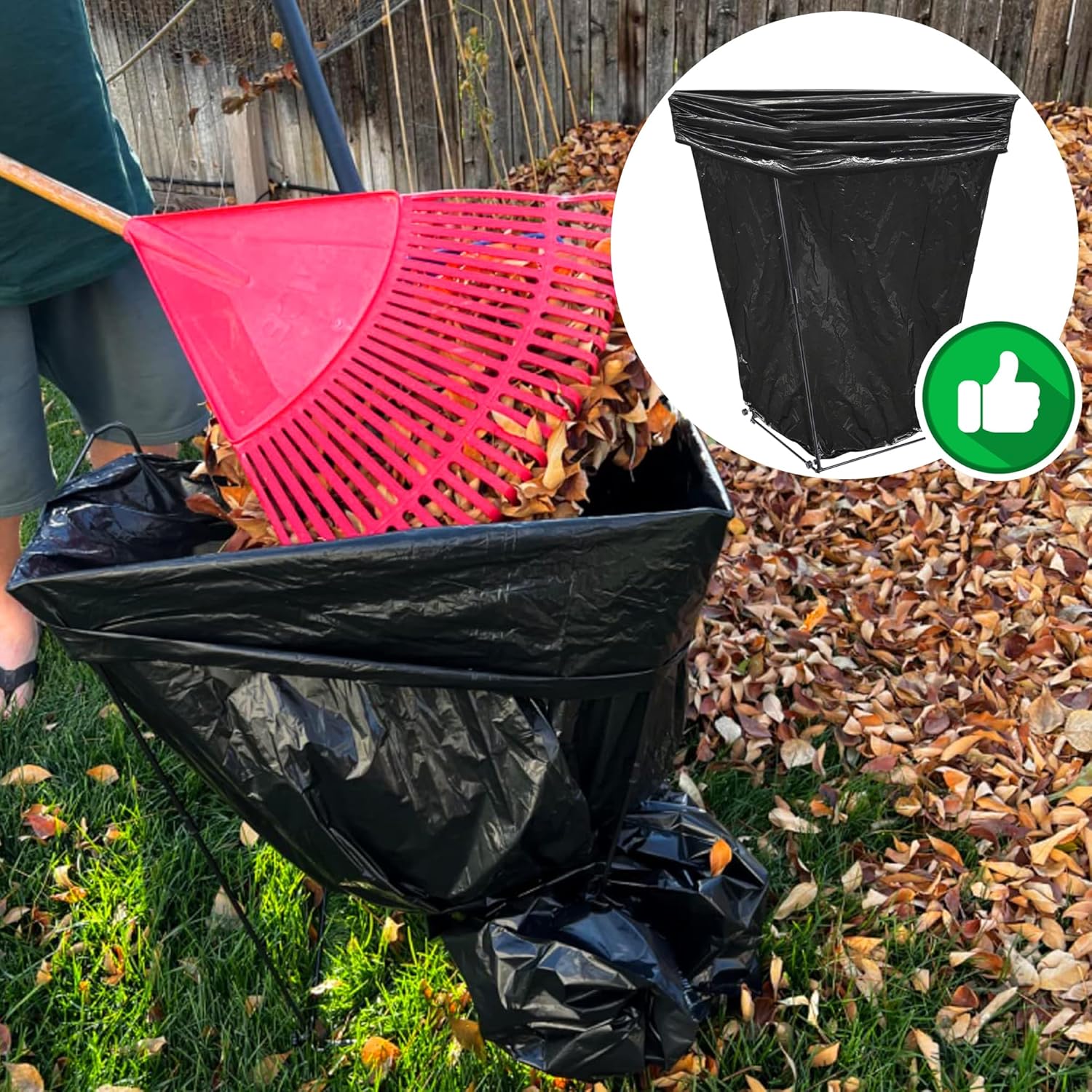 LFUTARI 1 soporte de metal para bolsas de basura, marco para bolsas de basura con capacidad para bolsas de plástico de 30 a 45 galones, soporte