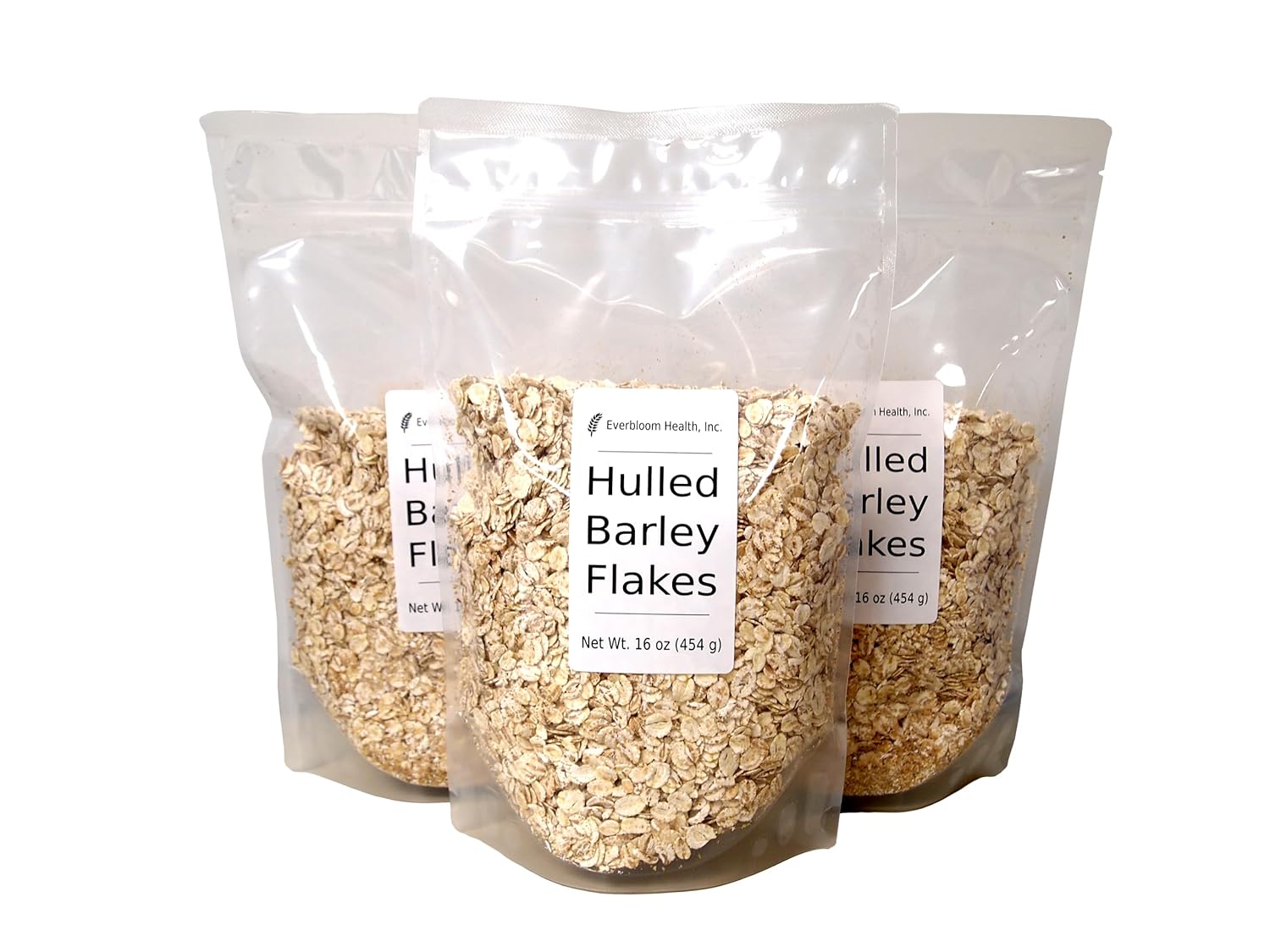 Hulled Barley Flakes, 16 oz, paquete de 3, grano entero