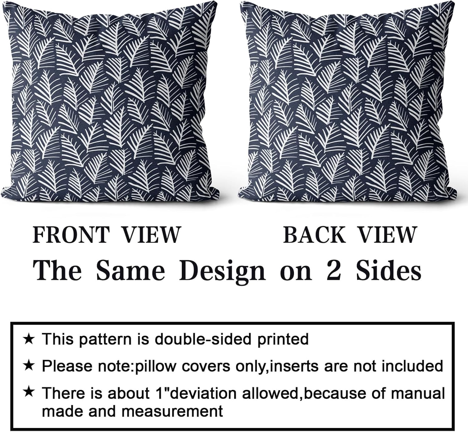 Juego de 2 fundas de almohada con diseño de hojas para sofá, cama, sala de estar, fundas de cojín con diseño de hojas, arte decorativo suave,