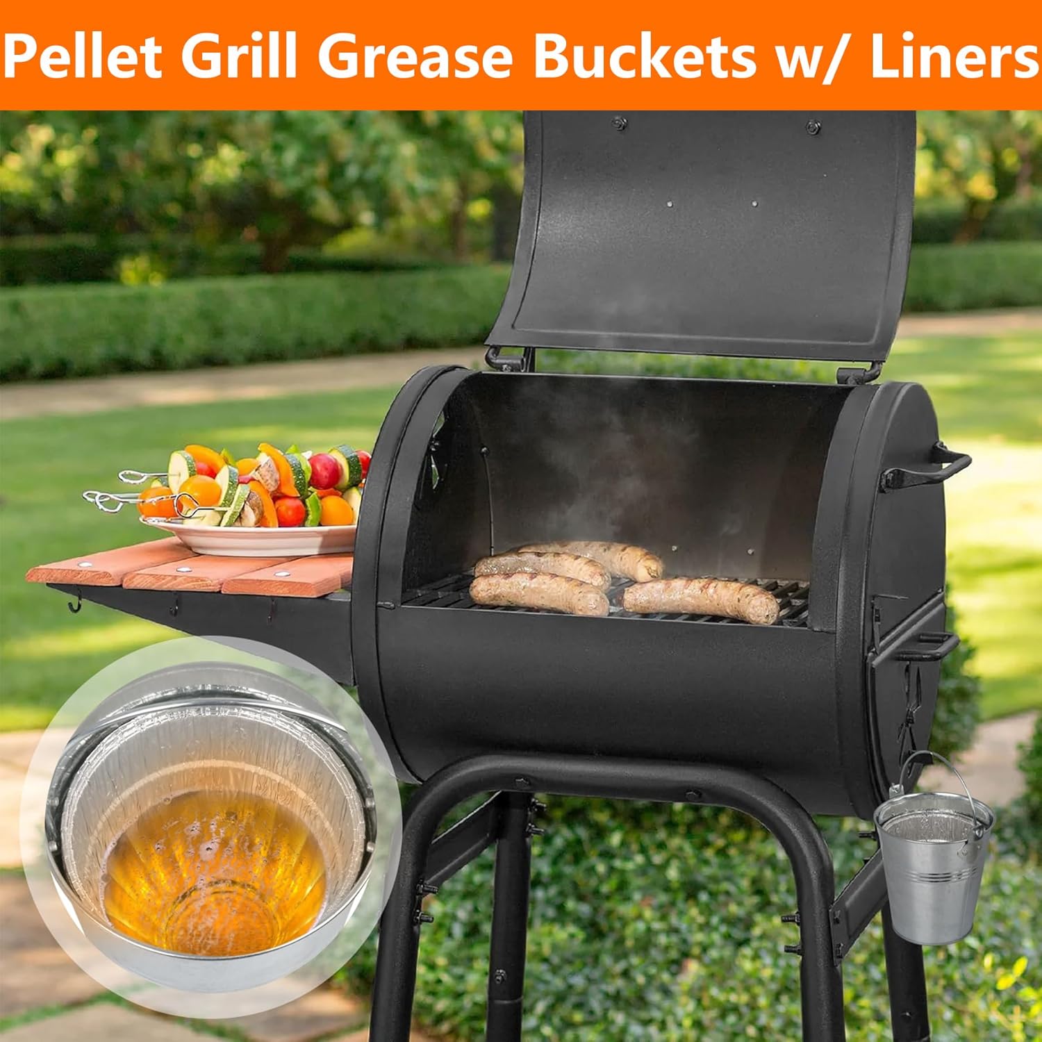 Unidanho Cubo de grasa para Traeger Pro 20 22 34 Pit Boss Ironwood REC TEC Grill Drip Tray Liners 15 piezas de repuesto para ahumador de pellets