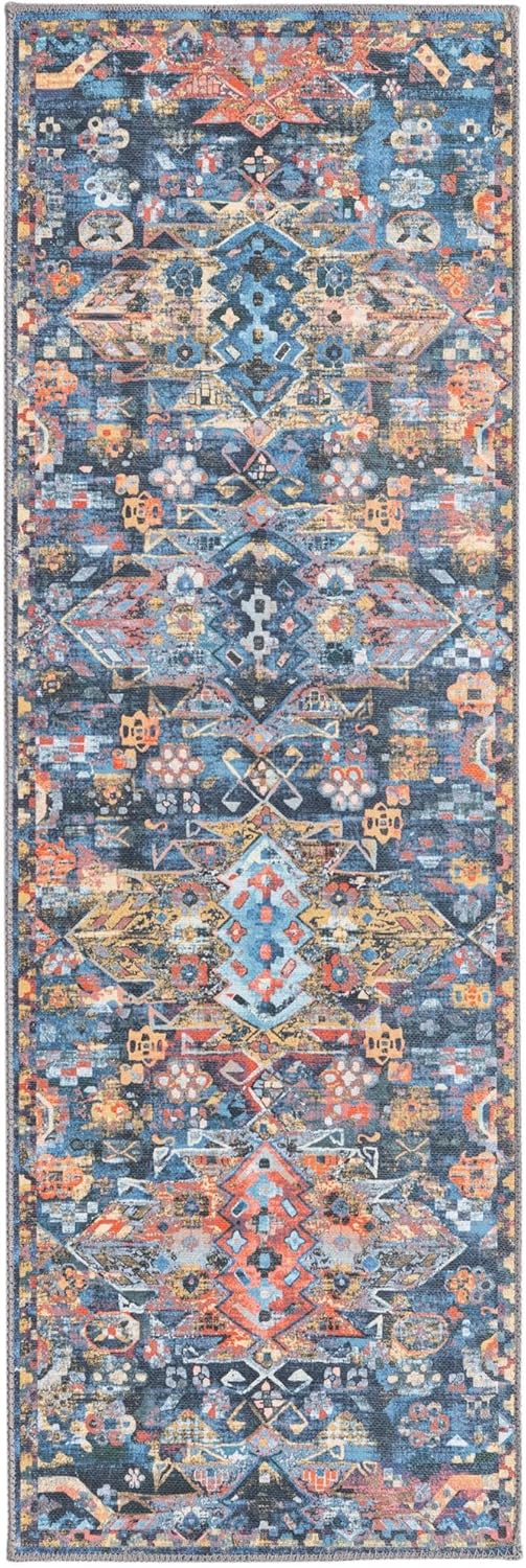 Unique Loom Timeless Collection – Alfombra de área – Roma (2 pies x 6 pies 1 pulgada, color negro)
