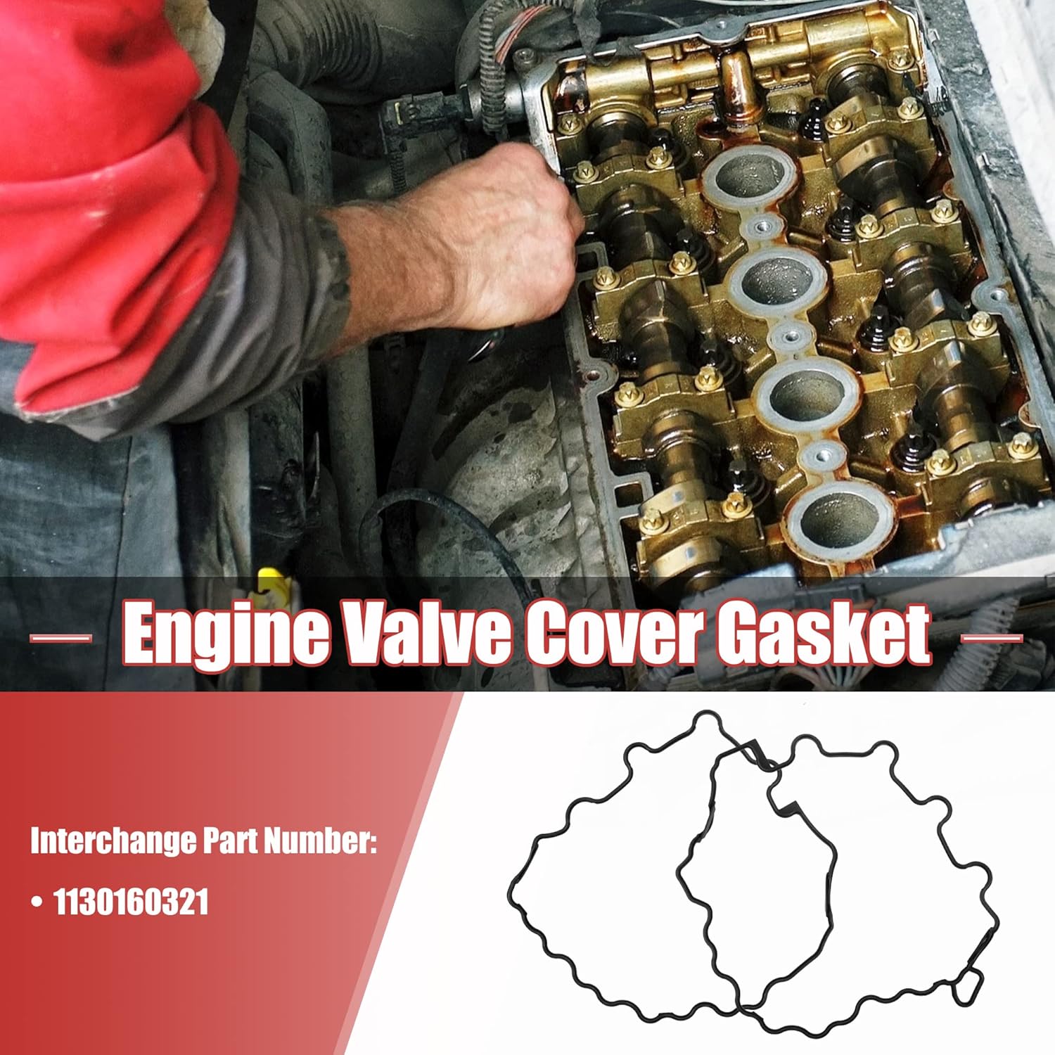 X AUTOHAUX 1 par de juntas de tapa de válvula de motor 1130160321 para Mercedes-Benz C 55 AMG Base 5.5L V8 – Gas 2005 2006