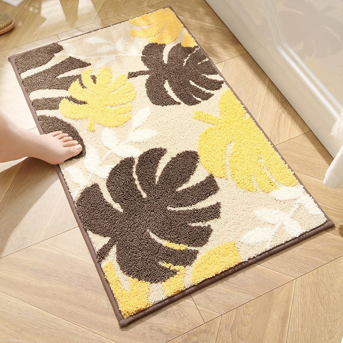 Loismood Plants – Alfombra de baño antideslizante súper absorbente, extra suave y 100% microfibra, lavable a máquina, alfombra para baño, cocina y