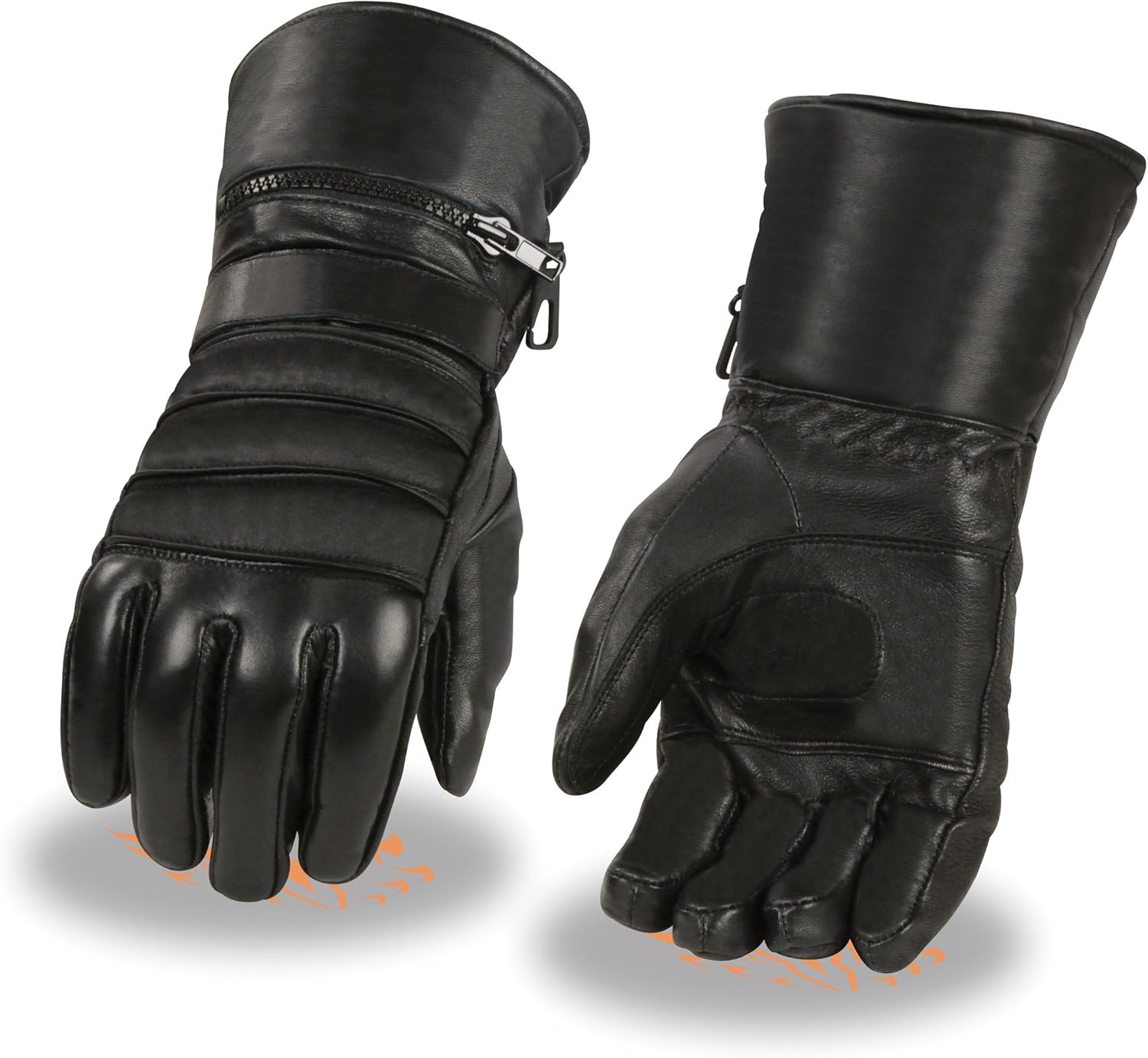 Guante de cuero con forro térmico para hombre con guante de lluvia extraíble para montar a prueba de agua cuando sea necesario (grande)