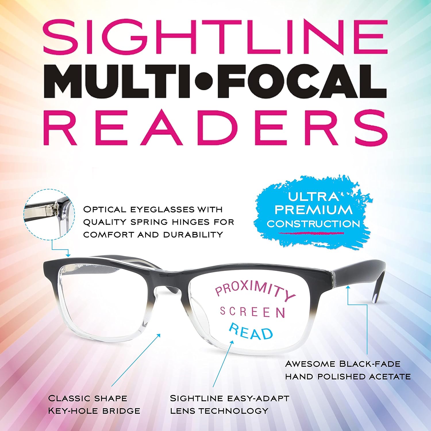 Sightline H109 – Lentes de lectura multienfoque de ajuste medio a estrecho