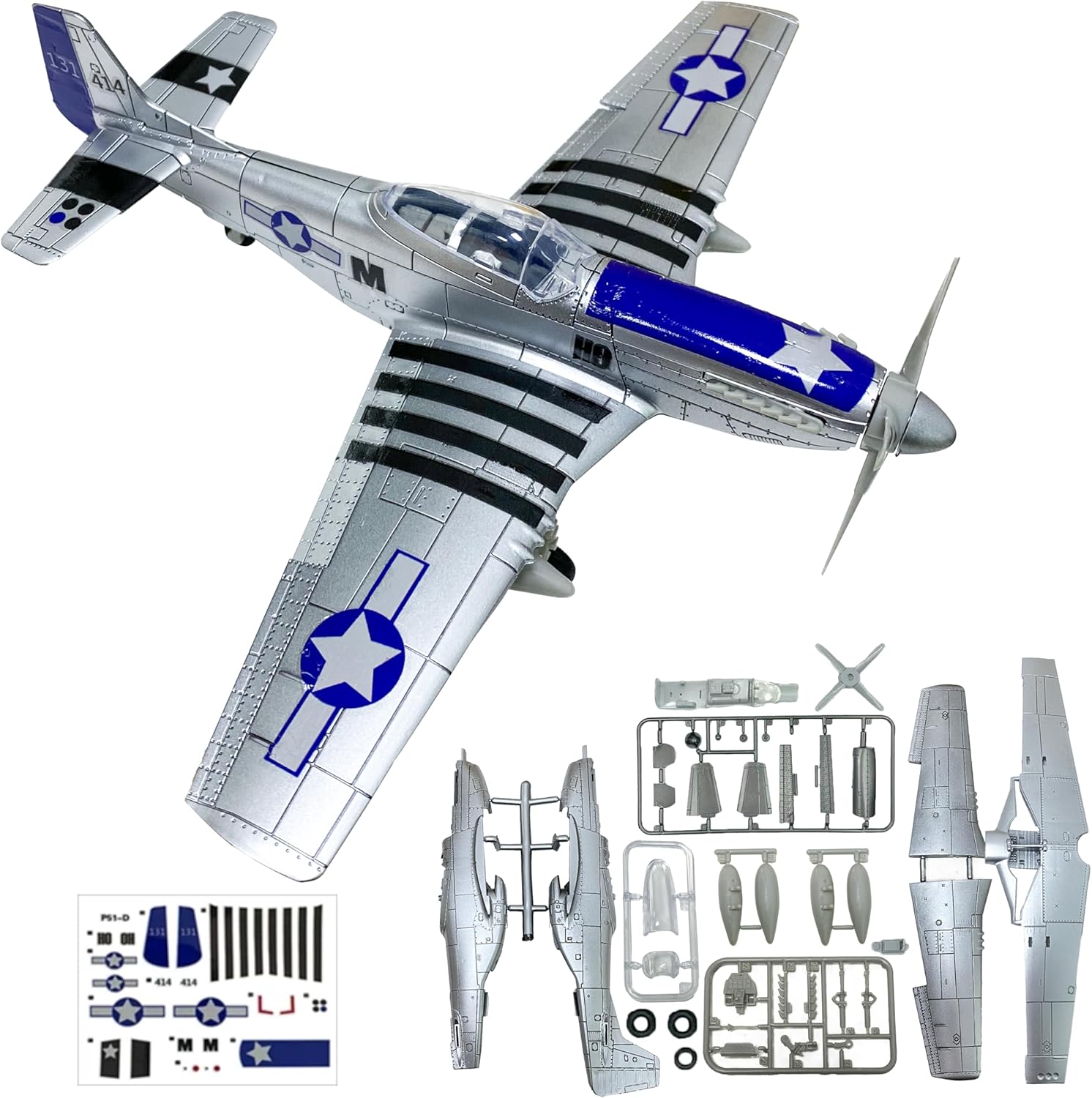 TKXOX P-51 Mustang Modelo Kit, 148 de plástico avión de combate modelo para entusiastas militares, Fighter of World War II P-51D Model Building