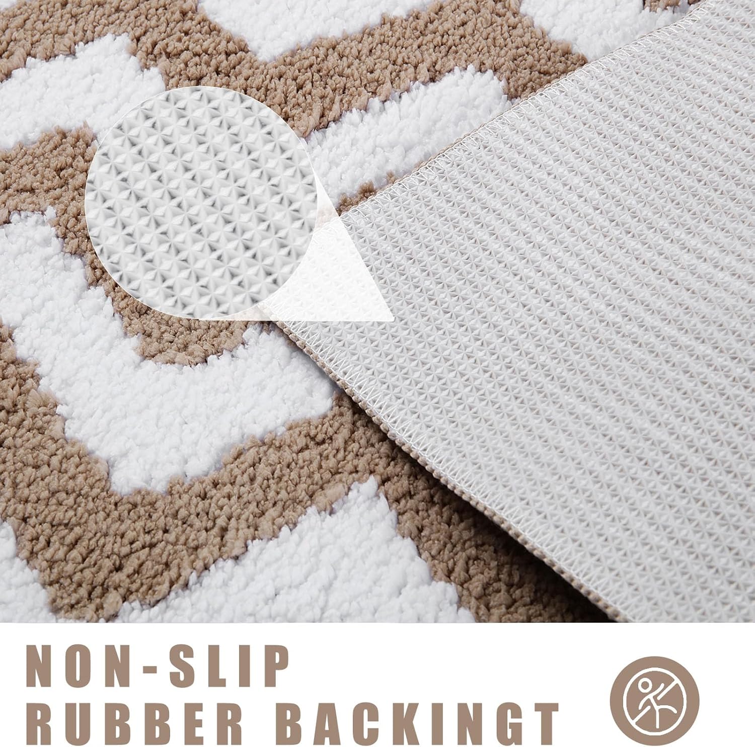 Carmoion Alfombra de baño de felpa de microfibra antideslizante, lavable a máquina y súper absorbente, cómoda y suave alfombra de baño para bañera,
