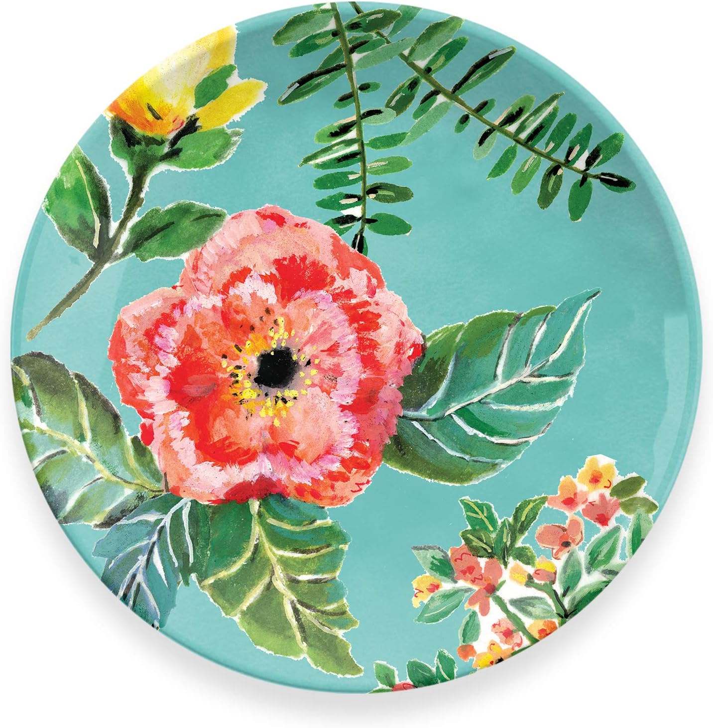 TarHong Garden Floral Surtido Platos de ensalada, 8.5 pulgadas, melamina, juego de 4