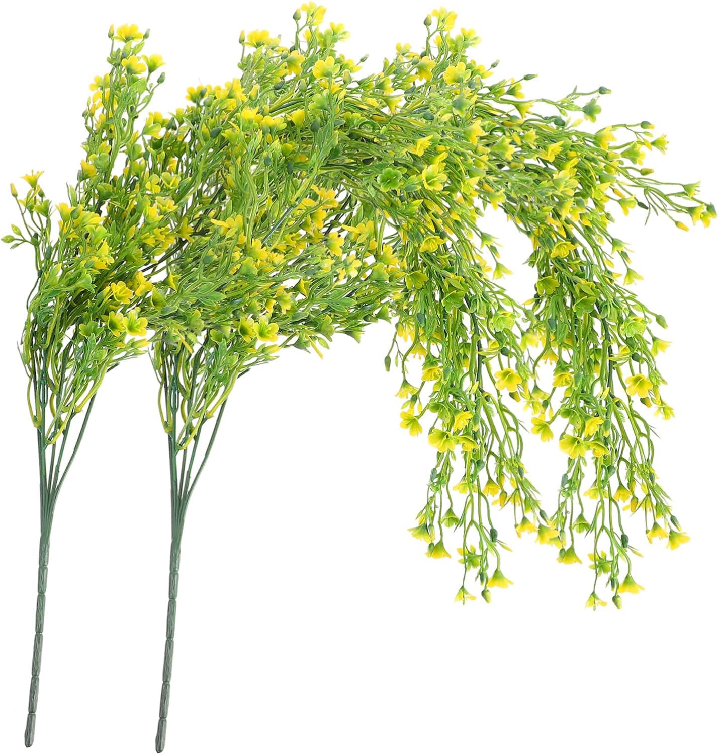 RUNROTOO 2 piezas de plantas artificiales para colgar en la pared, flores artificiales, tallos de vid de simulación, vegetación artificial, planta