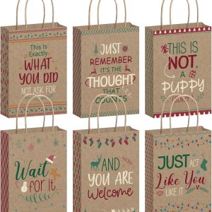 Tenceur 24 bolsas de regalo de Navidad con texto divertido a granel, bolsas de papel para fiestas de Navidad con asas, bolsa de regalo de papel Tenceur 24 bolsas de regalo de Navidad con texto divertido a granel, bolsas de papel para fiestas de Navidad con asas, bolsa de regalo de papel