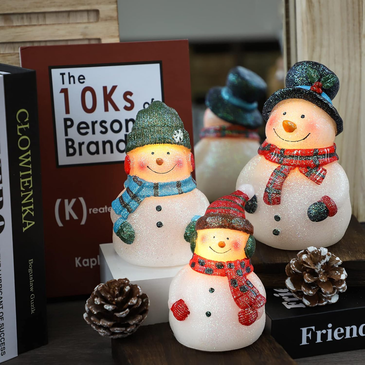 Velas LED de Navidad sin llama, muñeco de nieve, iluminación novedosa, funciona con pilas, con control remoto, velas parpadeantes decorativas para