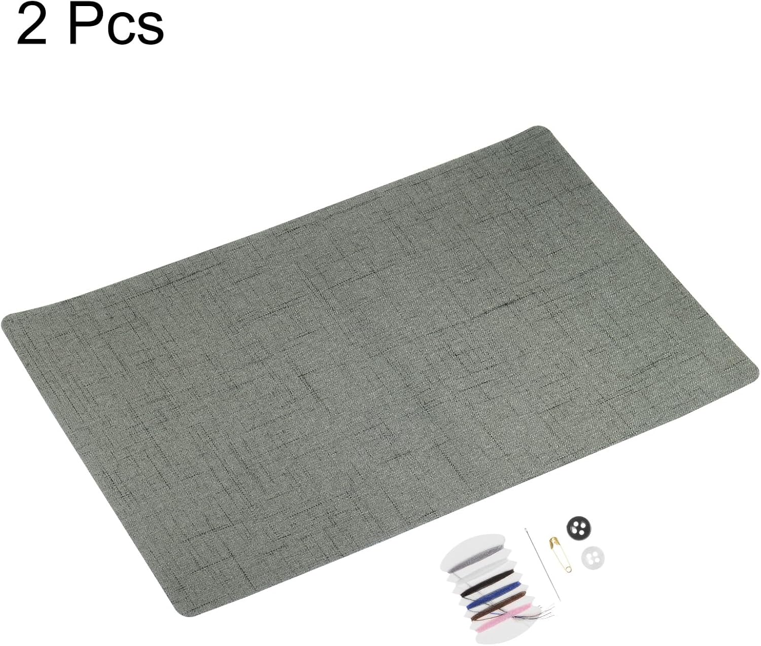 2 parches de reparación de tela de 7.8 x 11.8 pulgadas, parche autoadhesivo de lino fino para sofá, ropa, cojín, almohada, gris y verde
