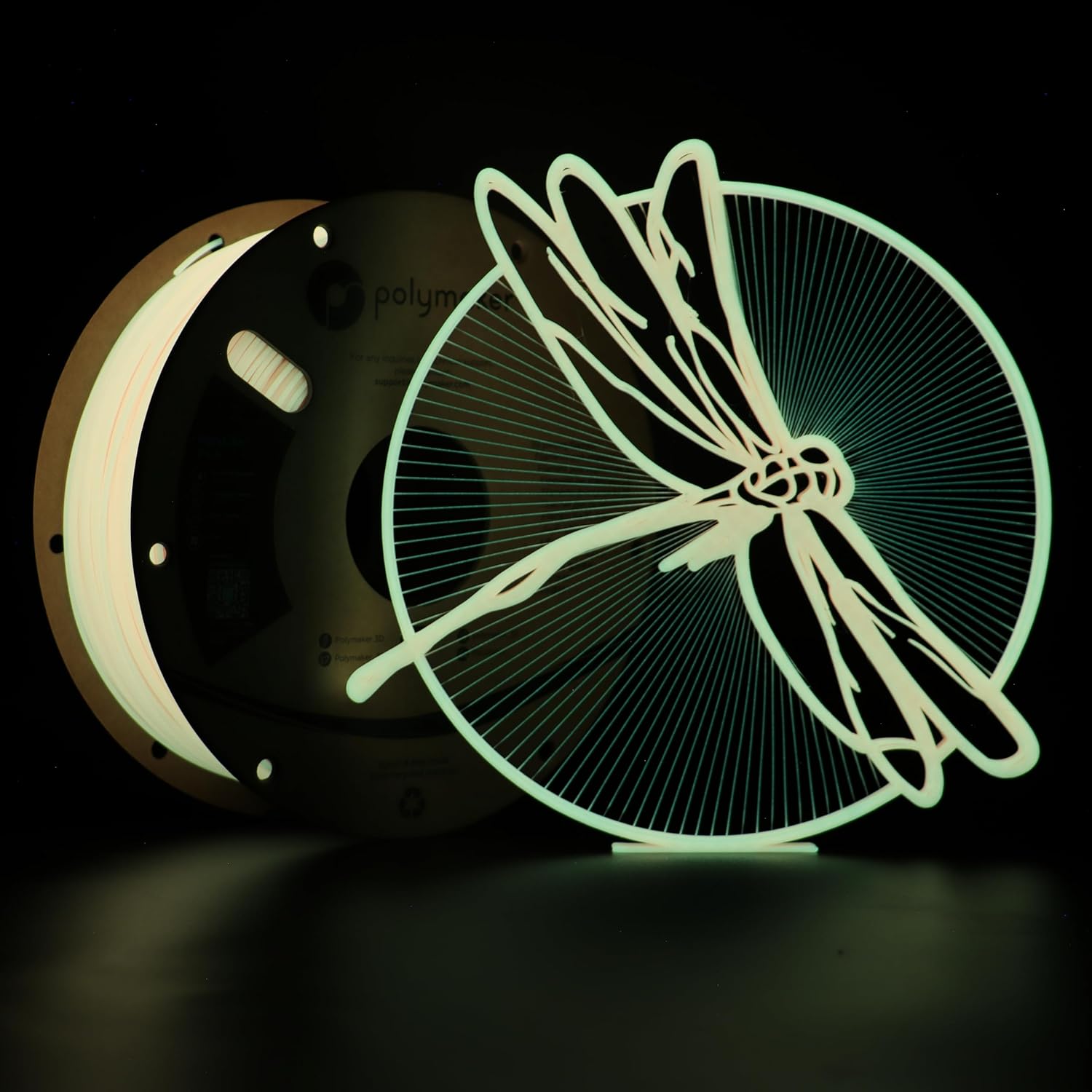 Polymaker Filamento PLA luminoso de 0.069 pulgadas, filamento de impresora 3D de ácido poliláctico naranja luminoso de 1.75 pulgadas (0.069 in),